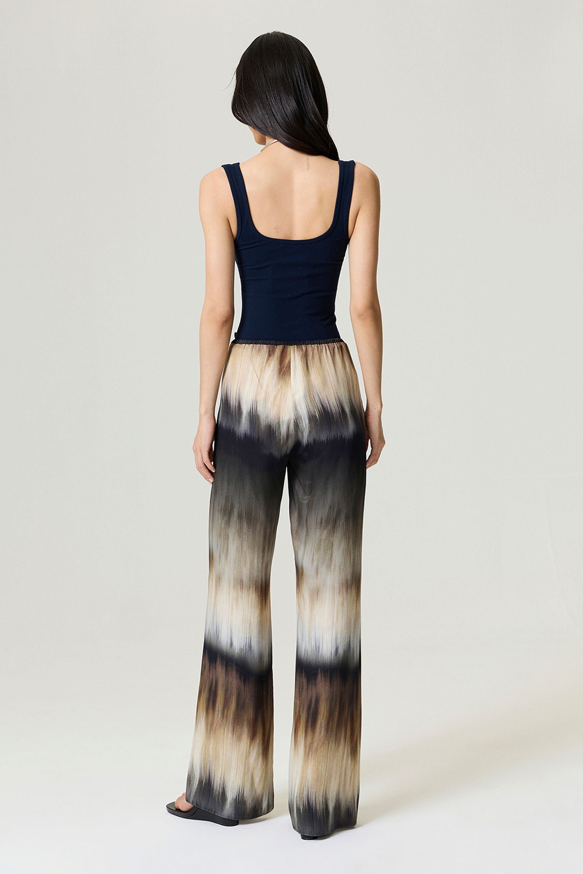 Batik Print Wide-Leg Pants