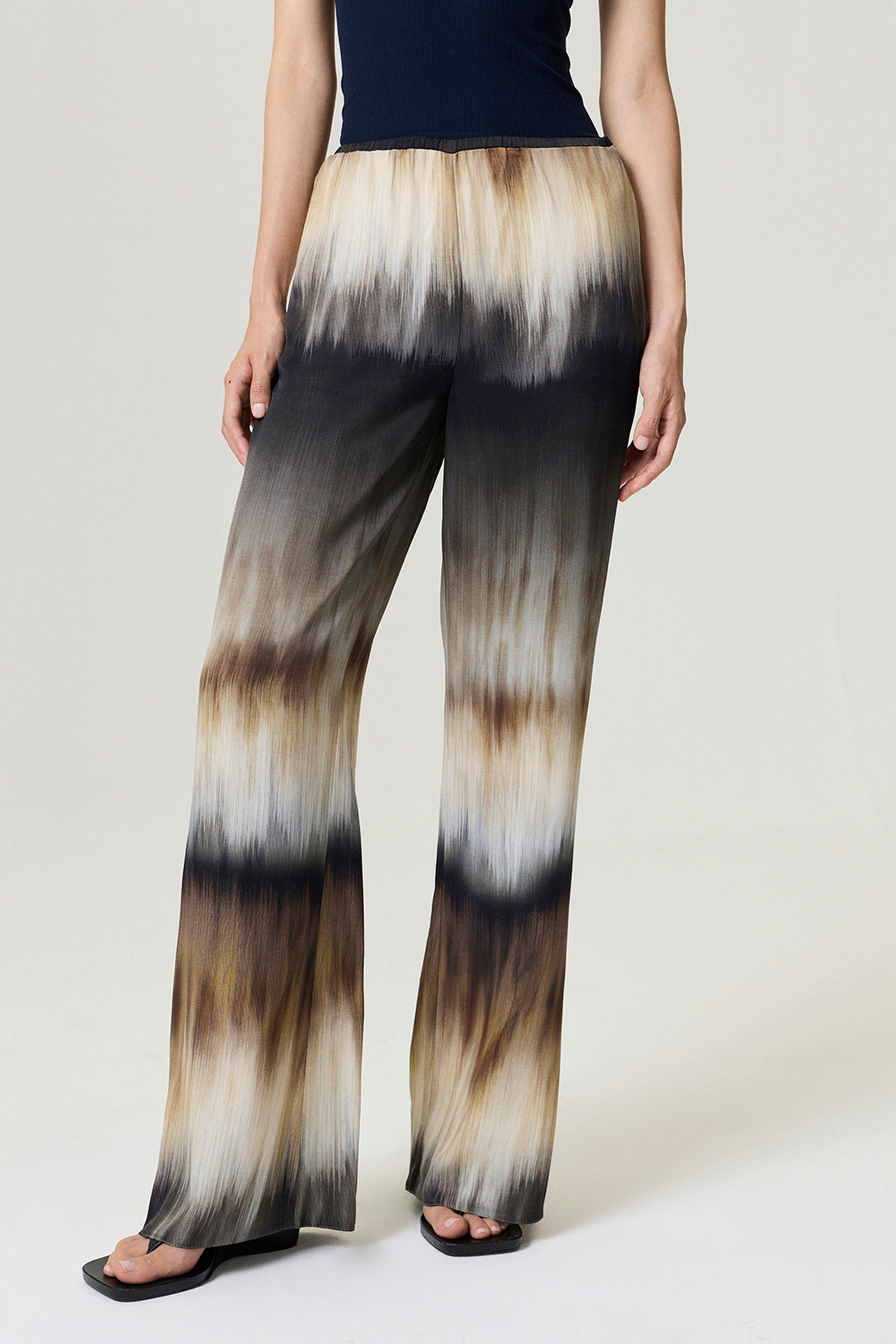 Batik Print Wide-Leg Pants