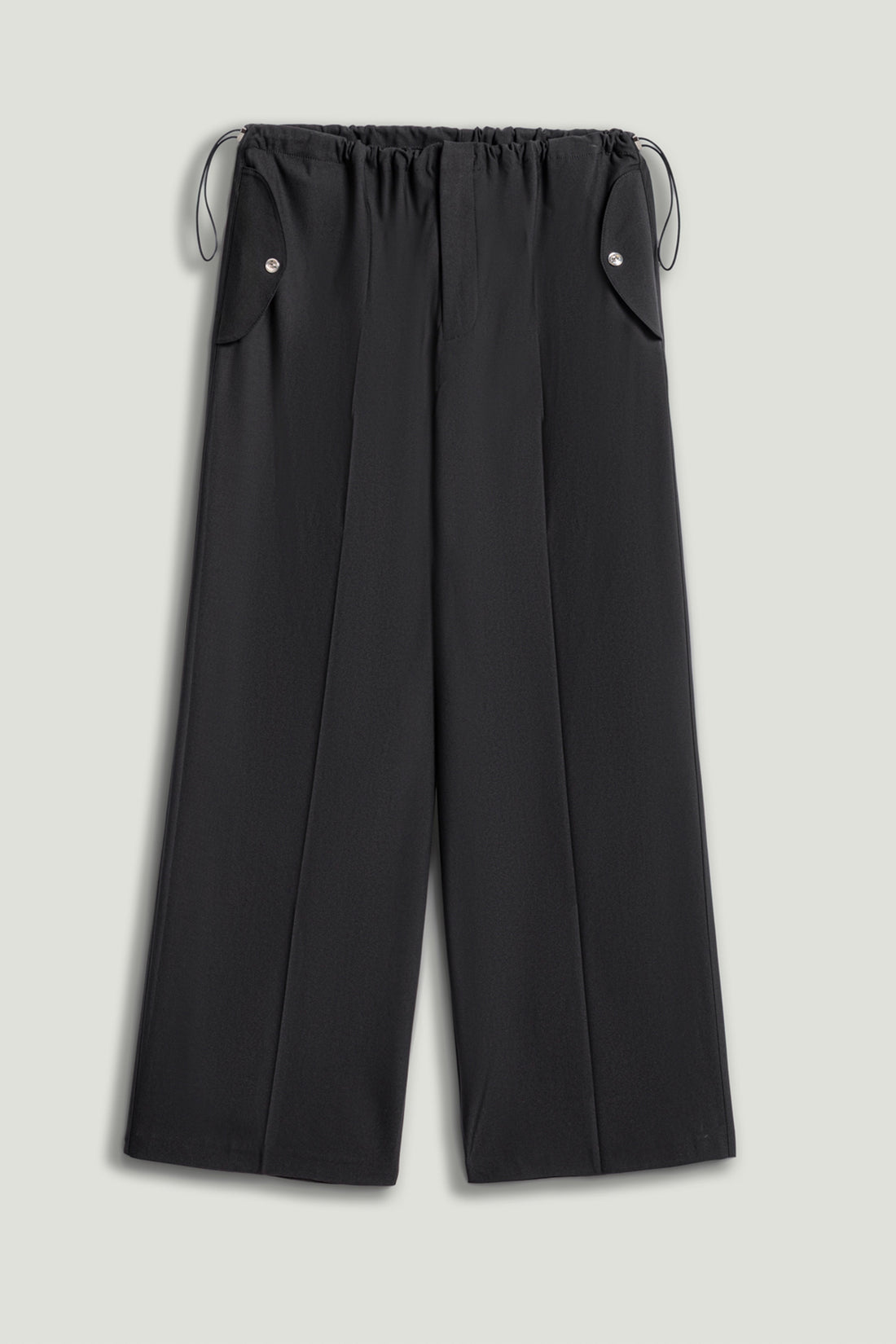 Relaxed Drawstring Wide-Leg Pants