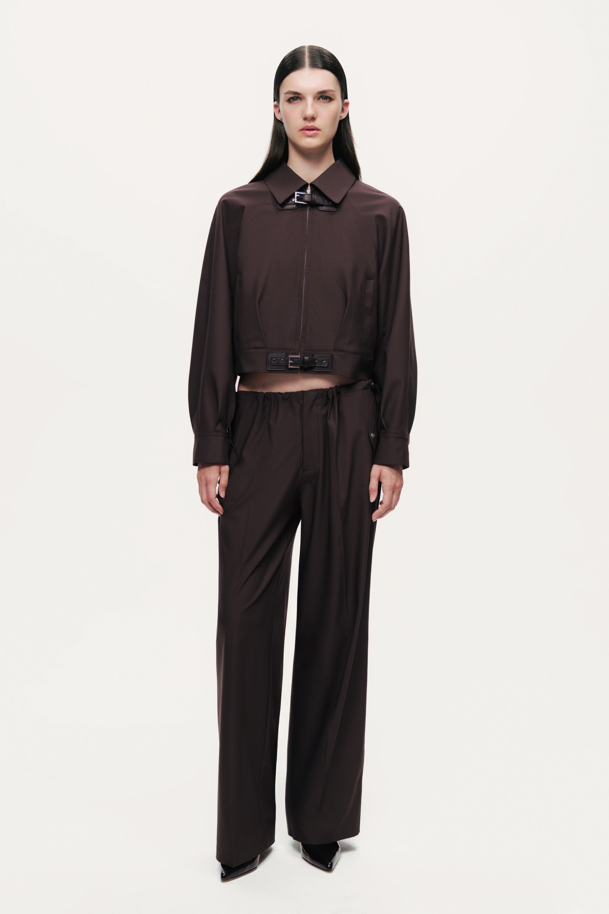 Relaxed Drawstring Wide-Leg Pants