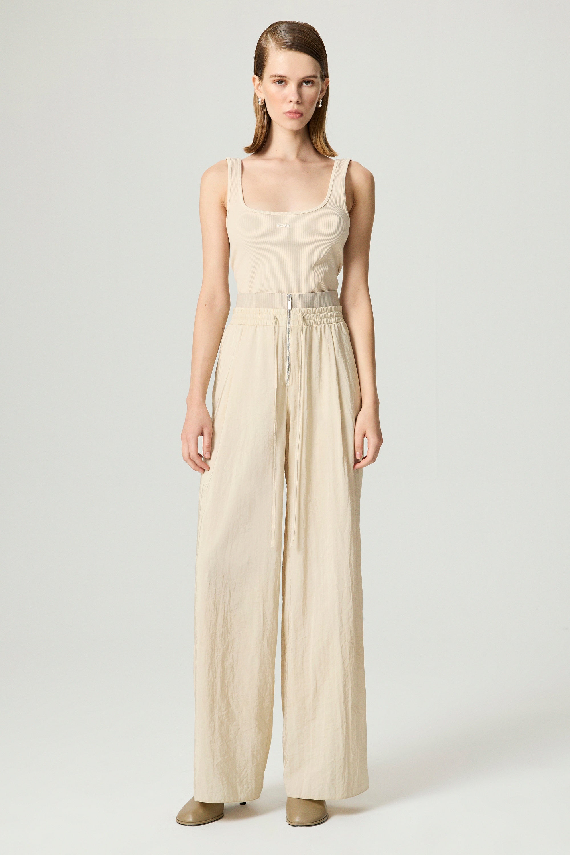 Drawstring-Waist Relaxed Pants