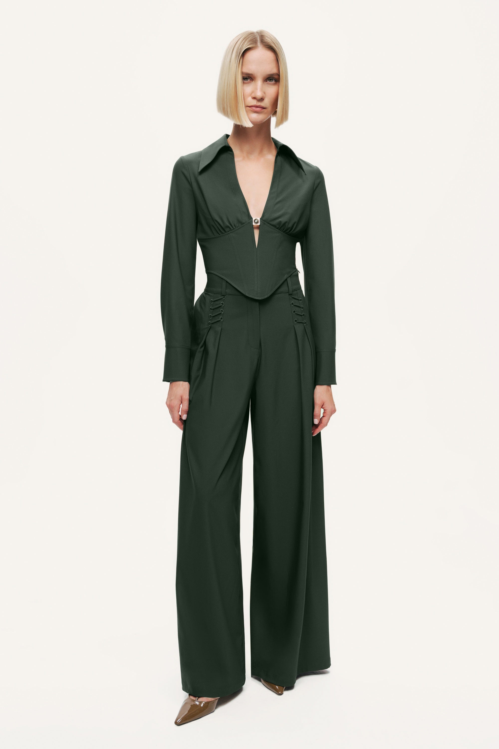 Fluid Wide-Leg Pull-On Pants