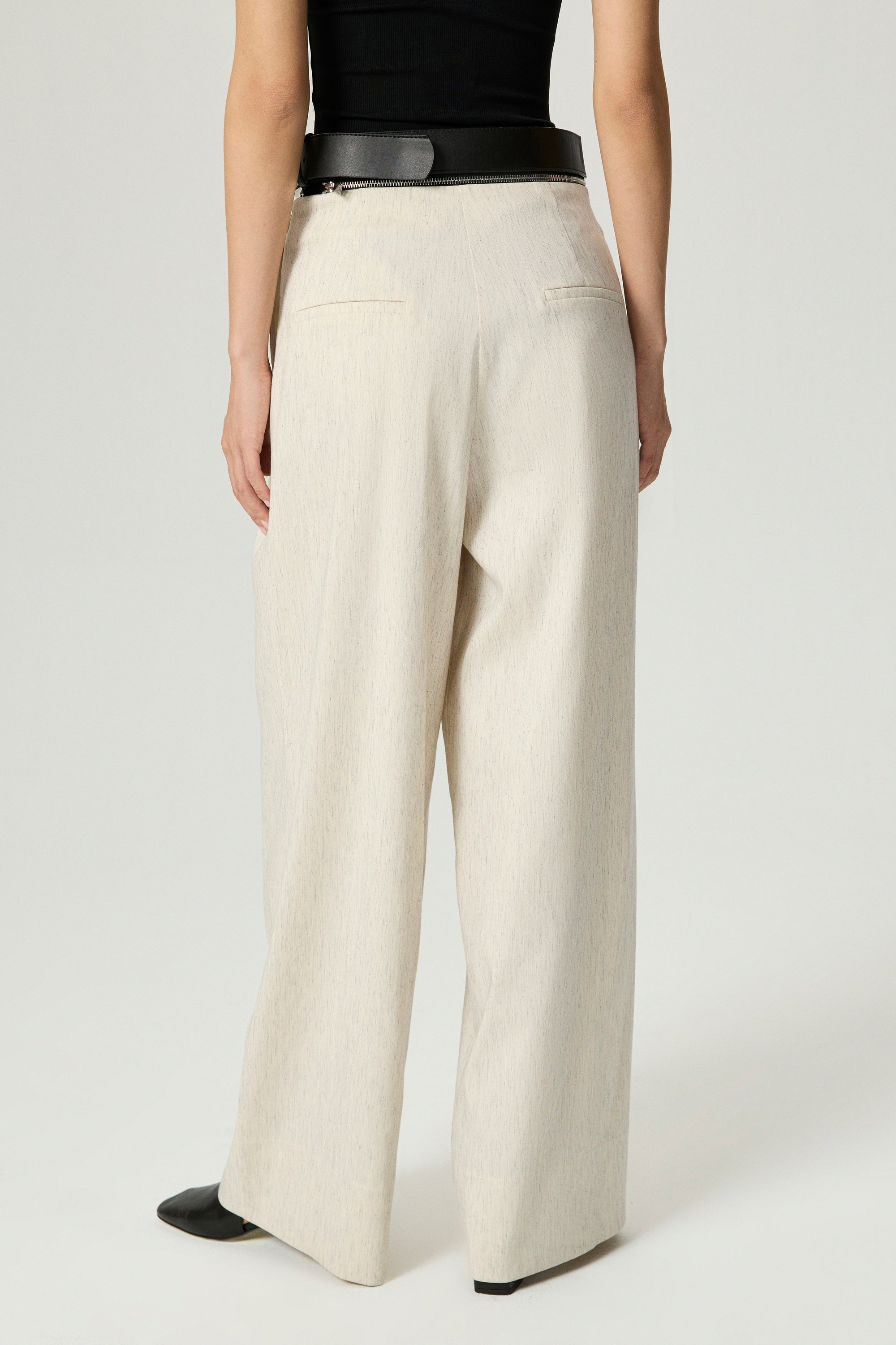 Pleated Wide-Leg Pants