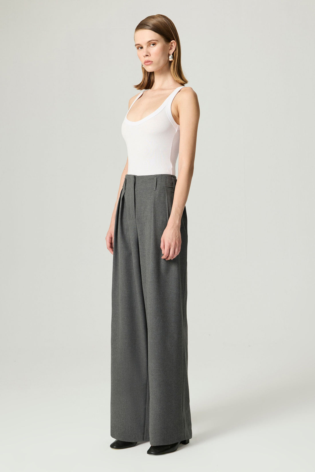 High-Waist Pleated Wide-Leg Pants