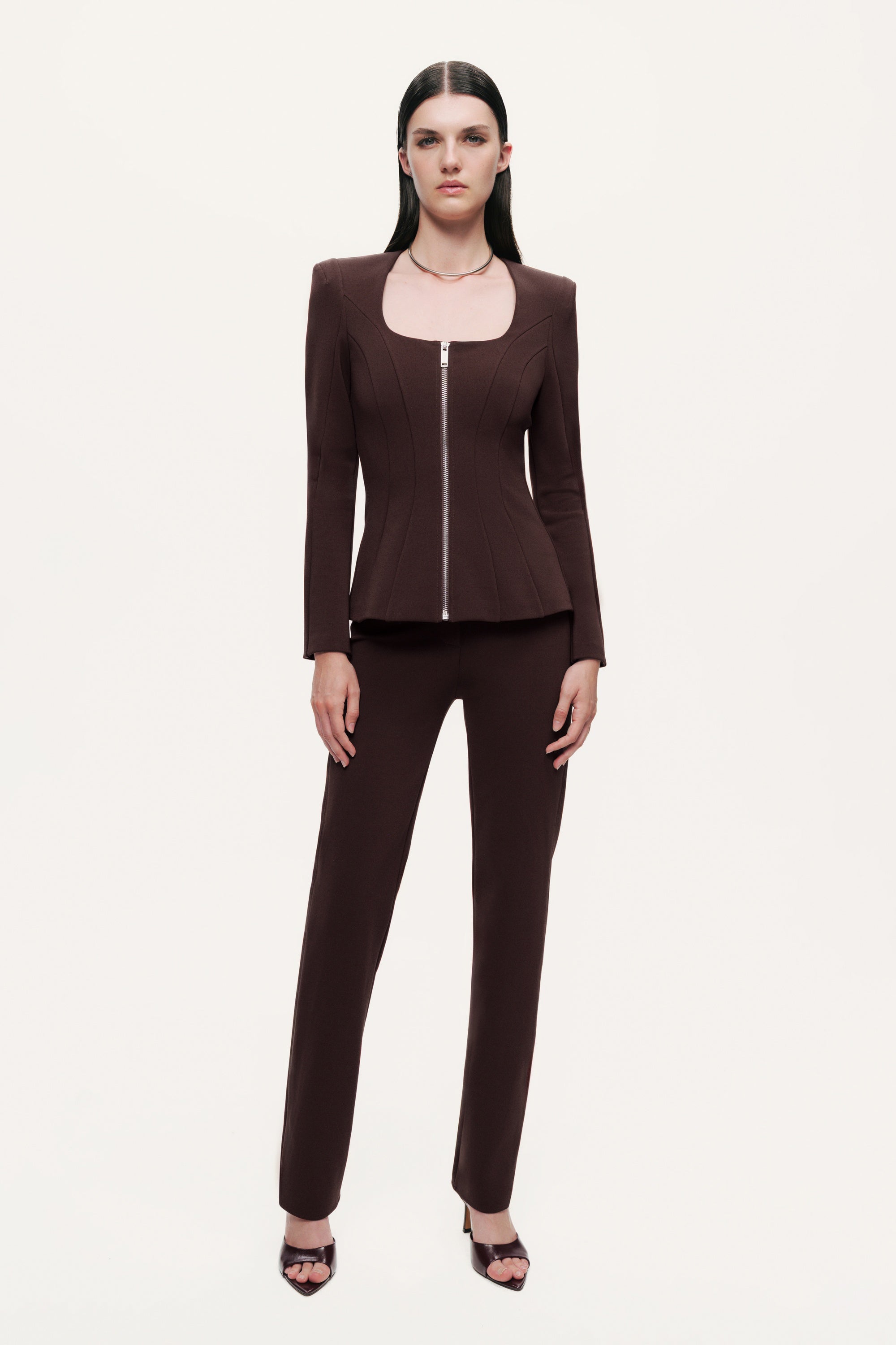 Split-Hem Straight Pants