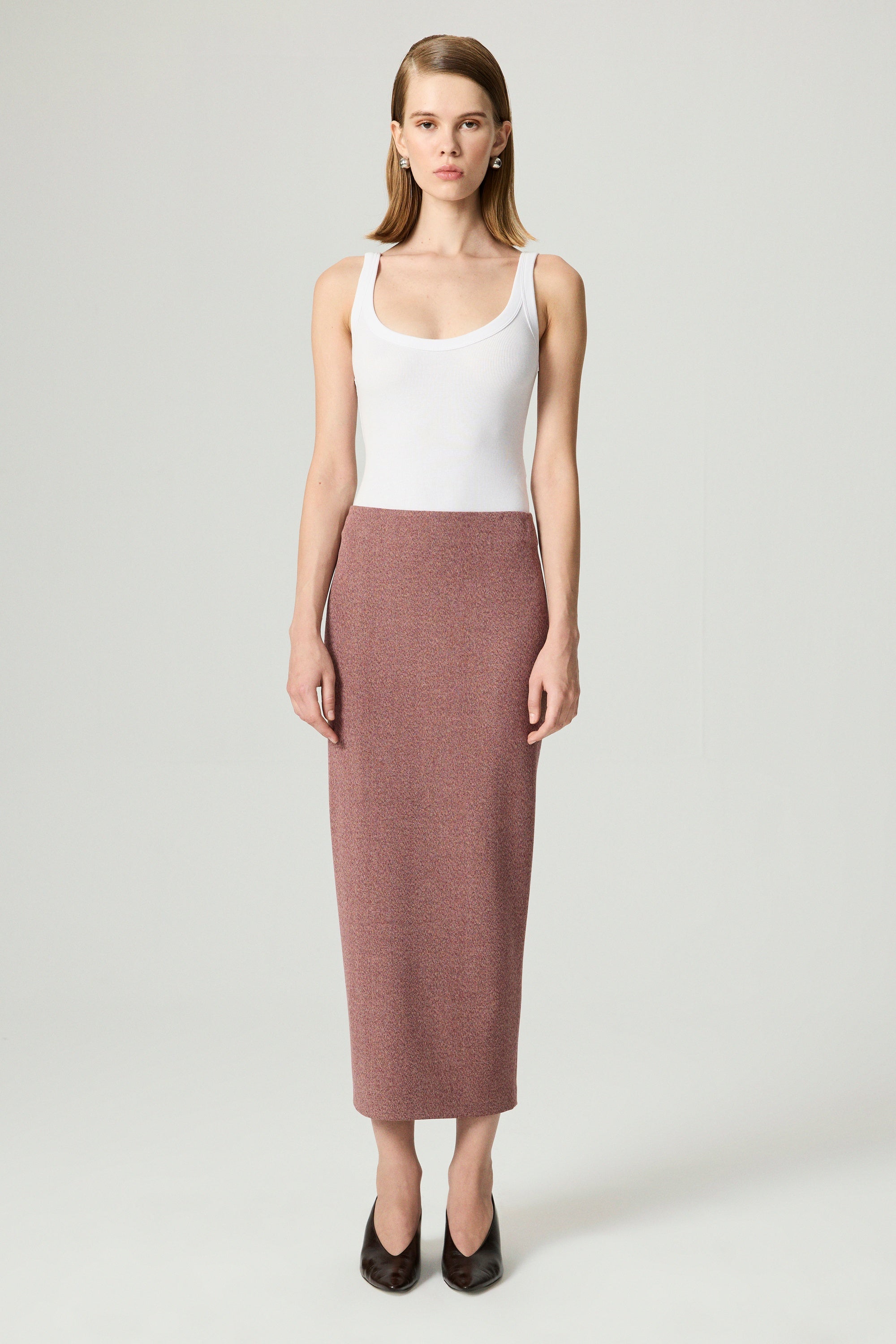 Slit Detail Tailored Maxi Skirt