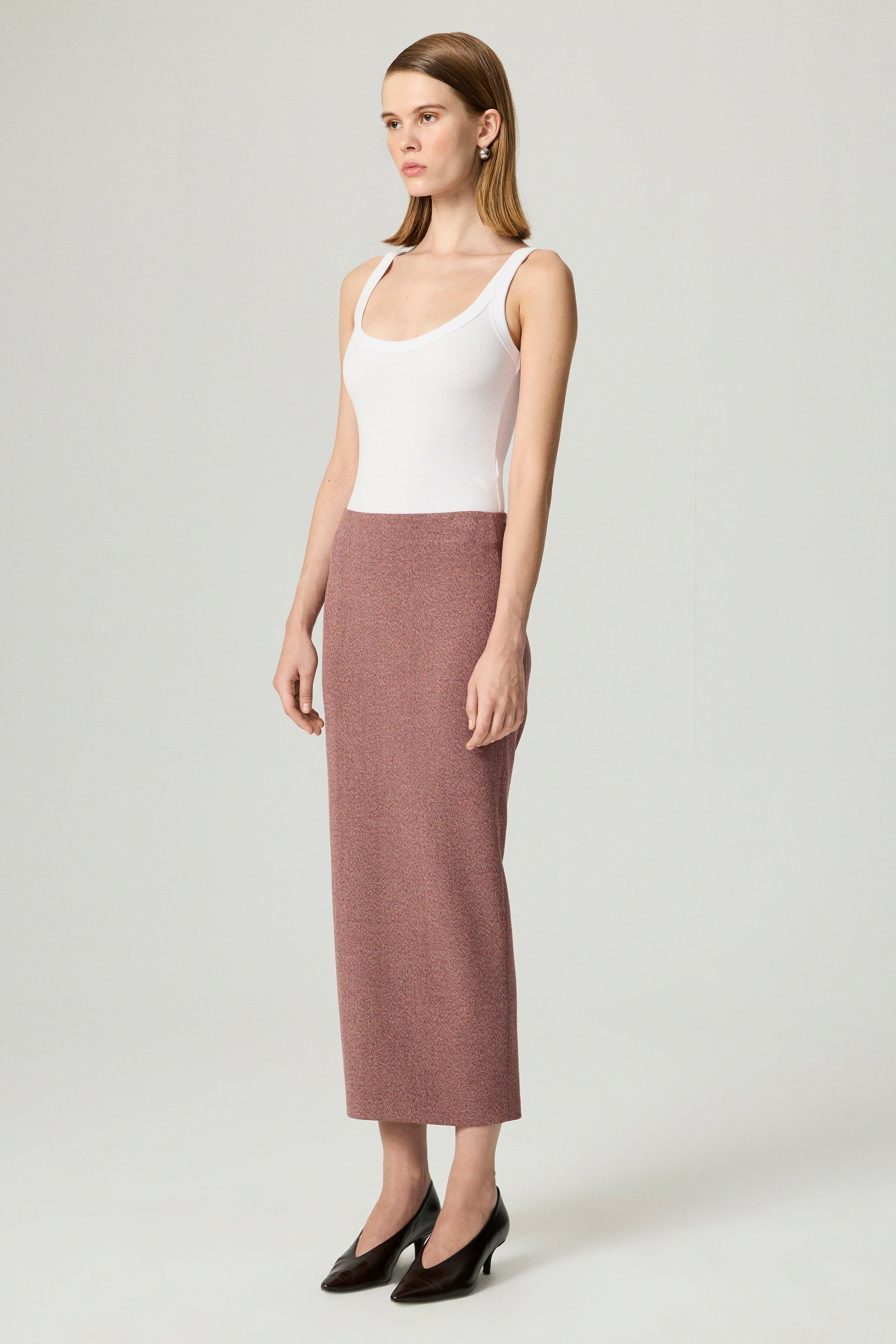 Slit Detail Tailored Maxi Skirt