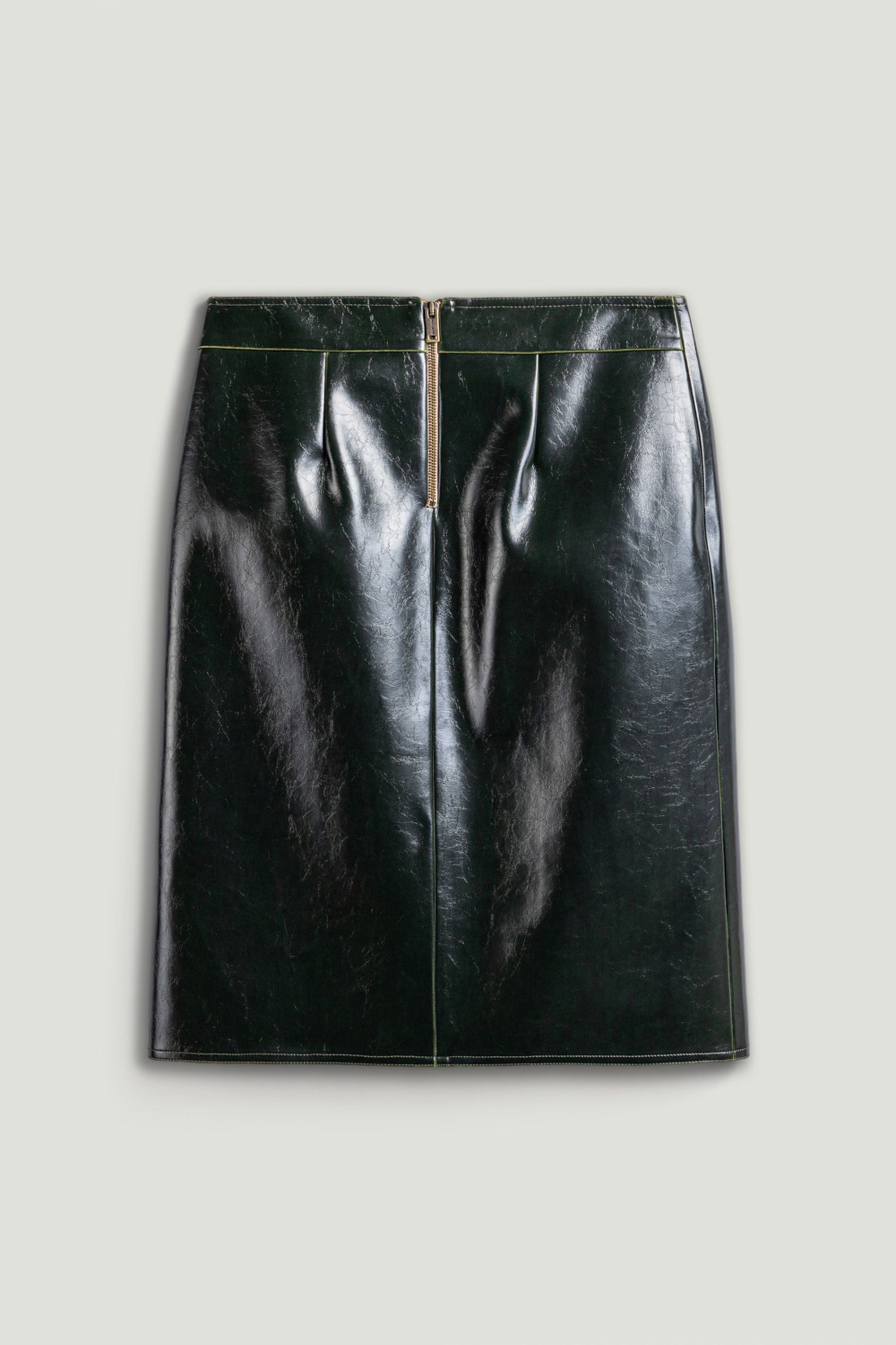 Buckle Detail Front-Slit Skirt