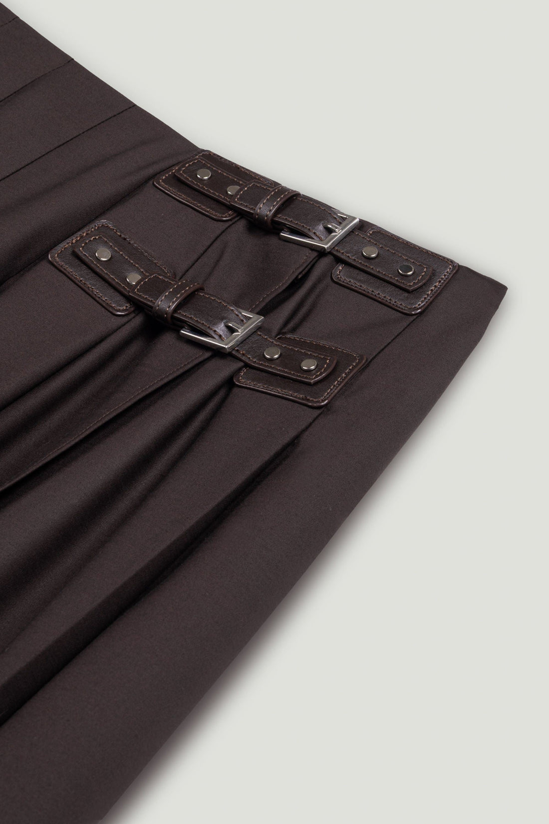 Belted Pleated Maxi Skirt