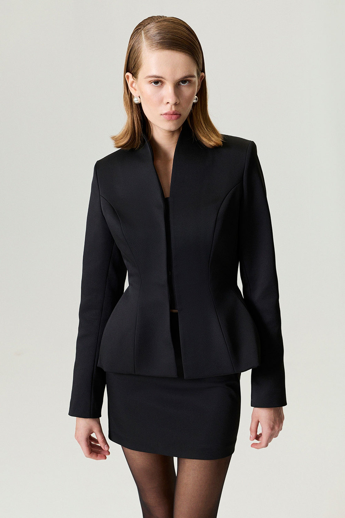Black Structured Blazer Jacket