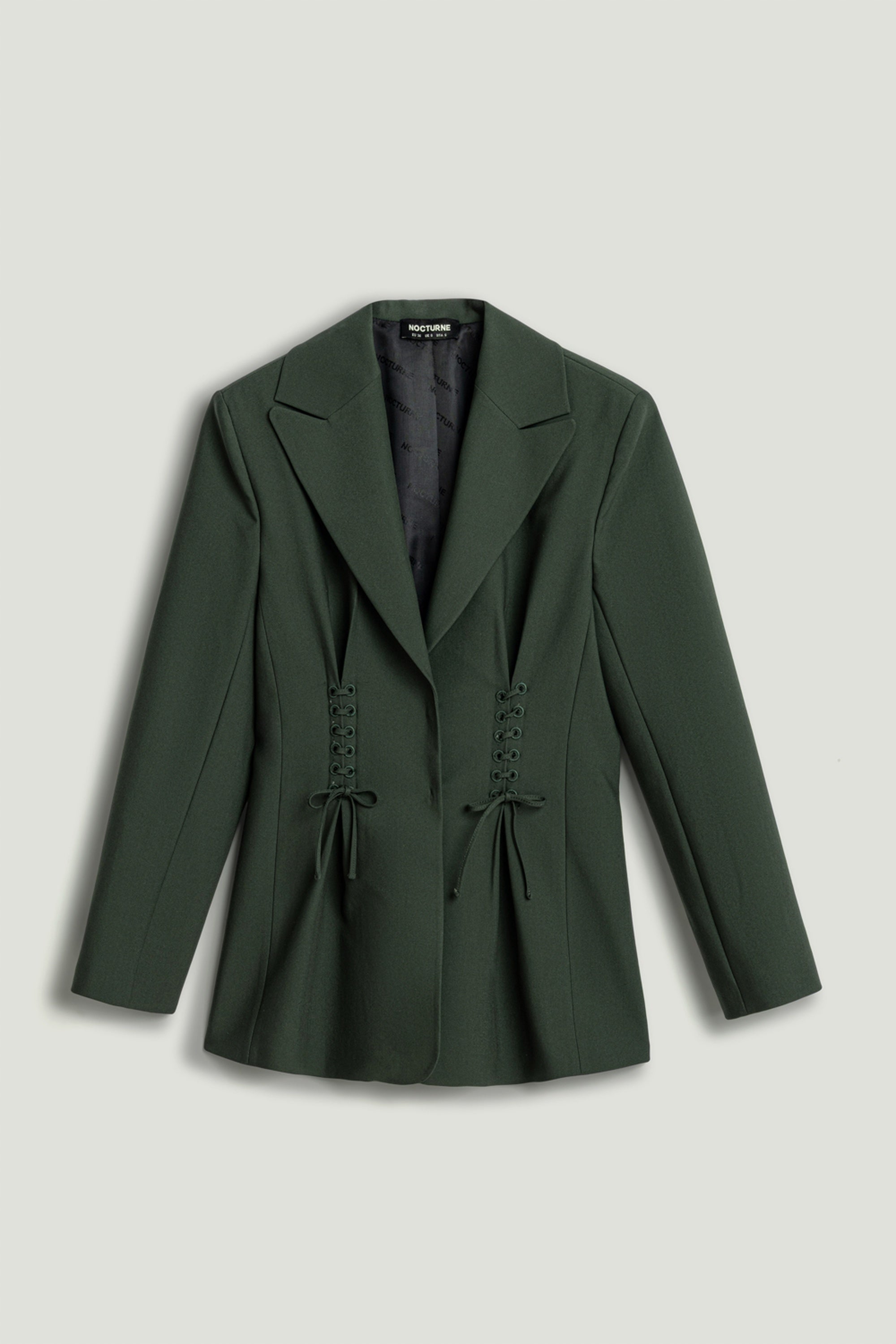 Lace-Up Waist Tailored Blazer