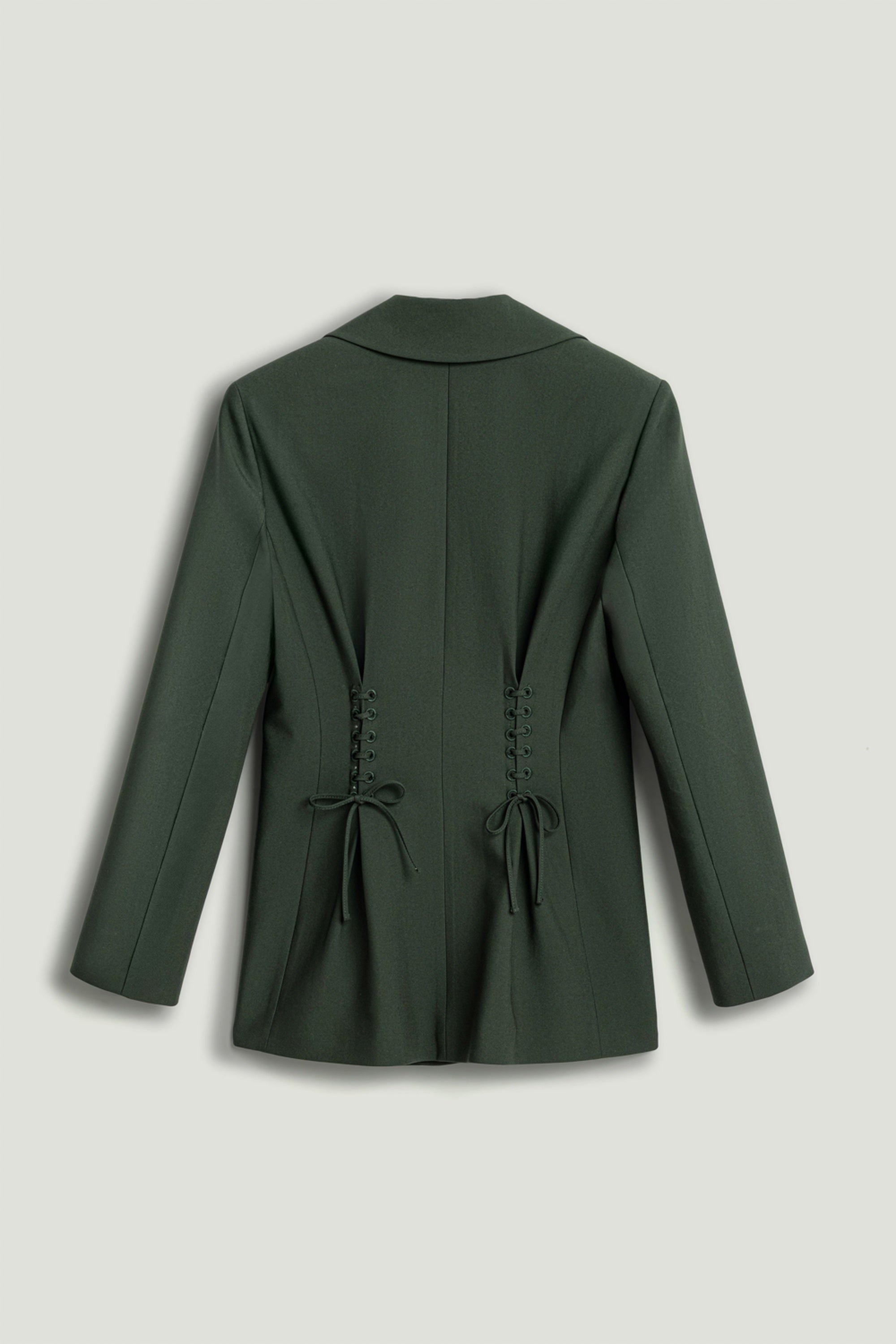 Lace-Up Waist Tailored Blazer