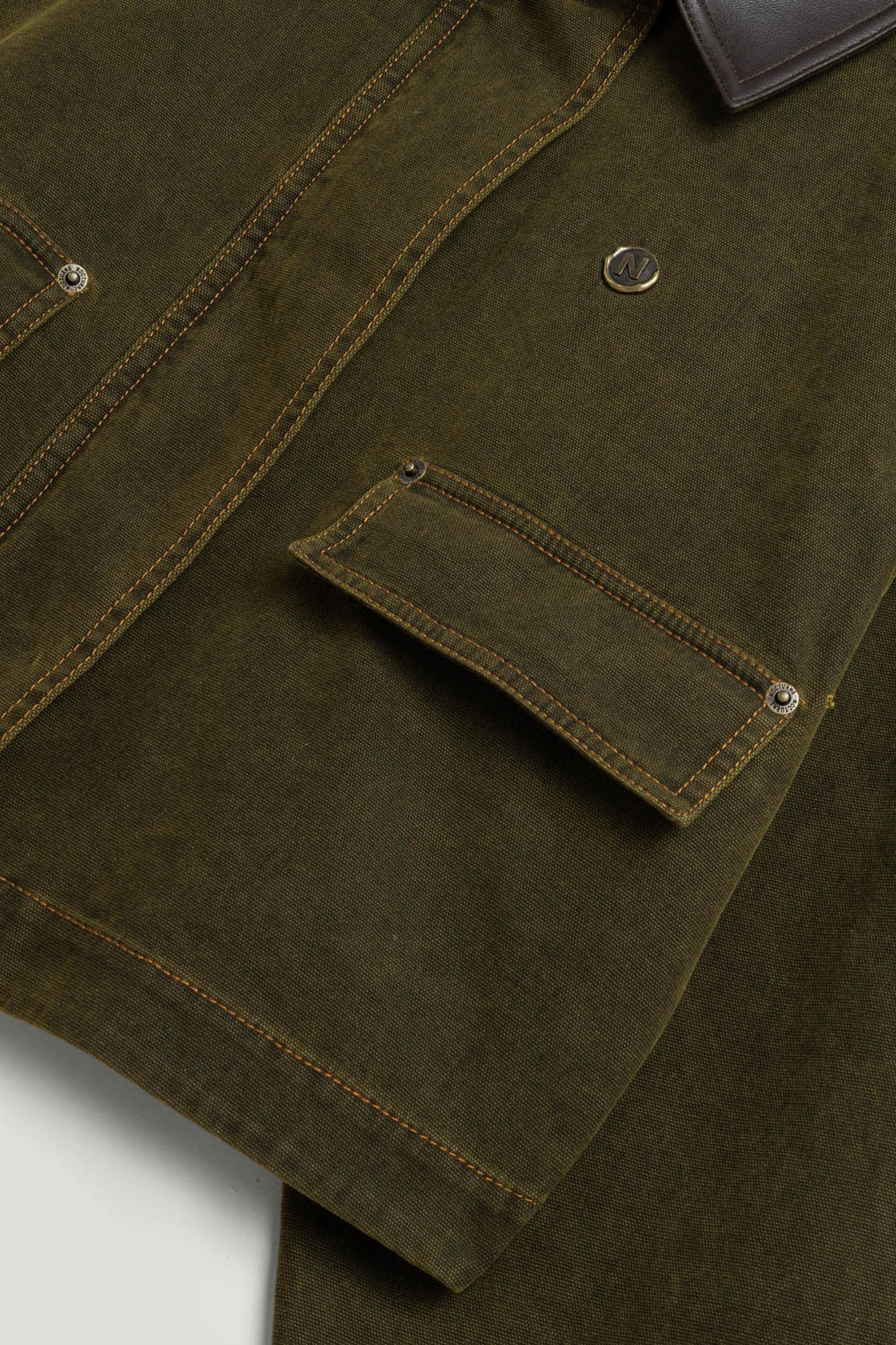 Contrast Collar Utility Cropped Jacket