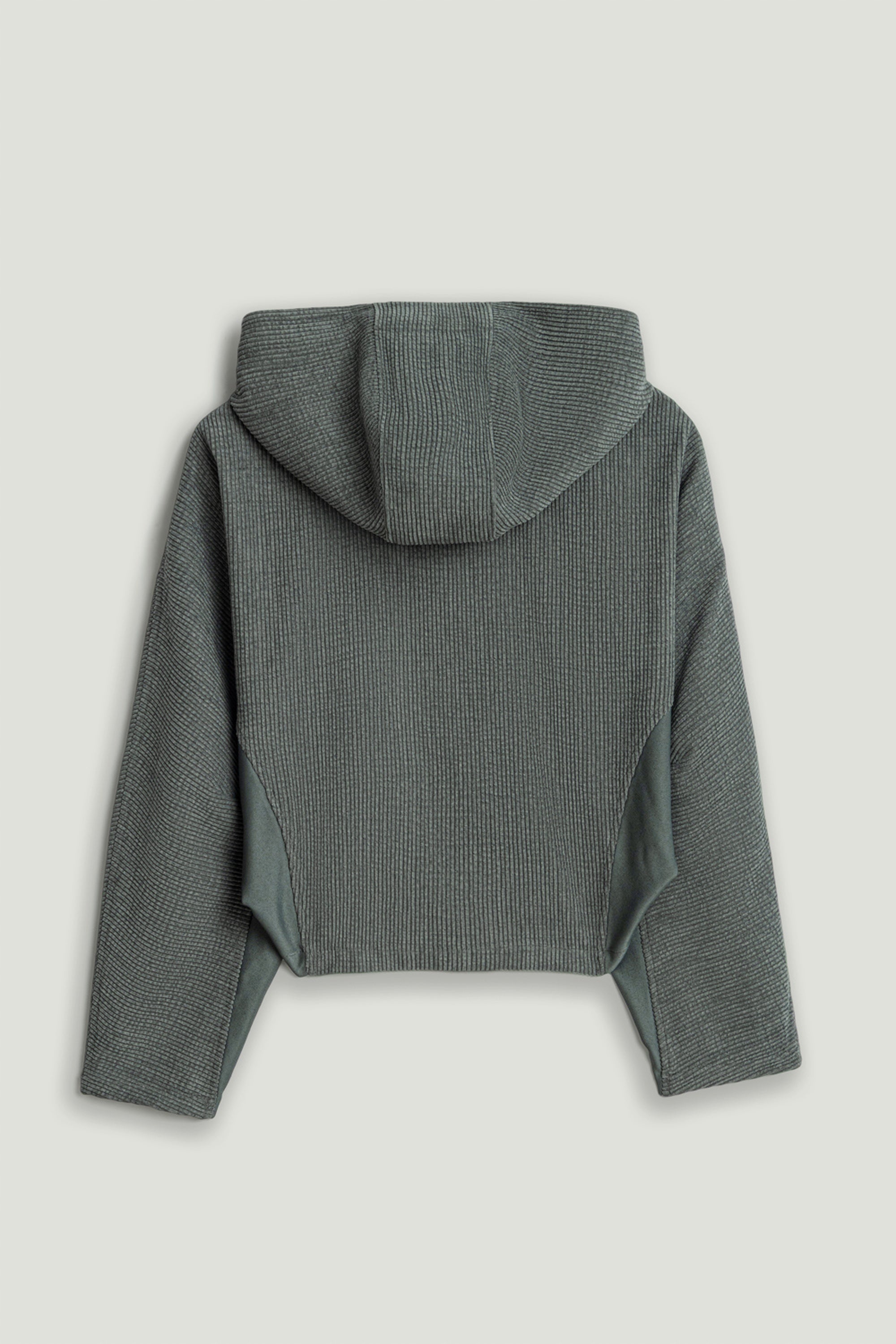 Ribbed Zip-Up Hoodie Jacket