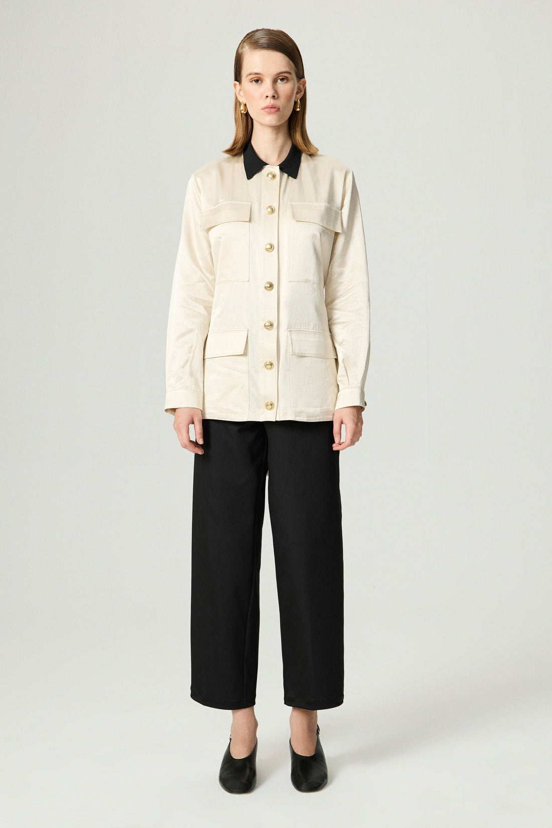 Gold Button Detailed Jacket