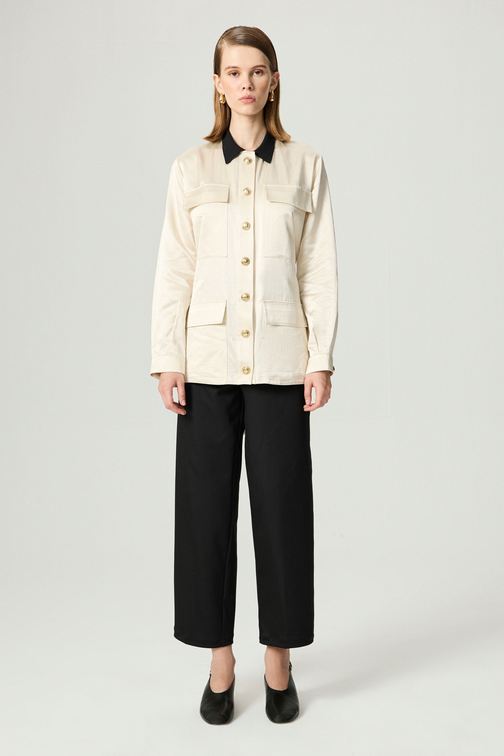 Gold Button Detailed Jacket