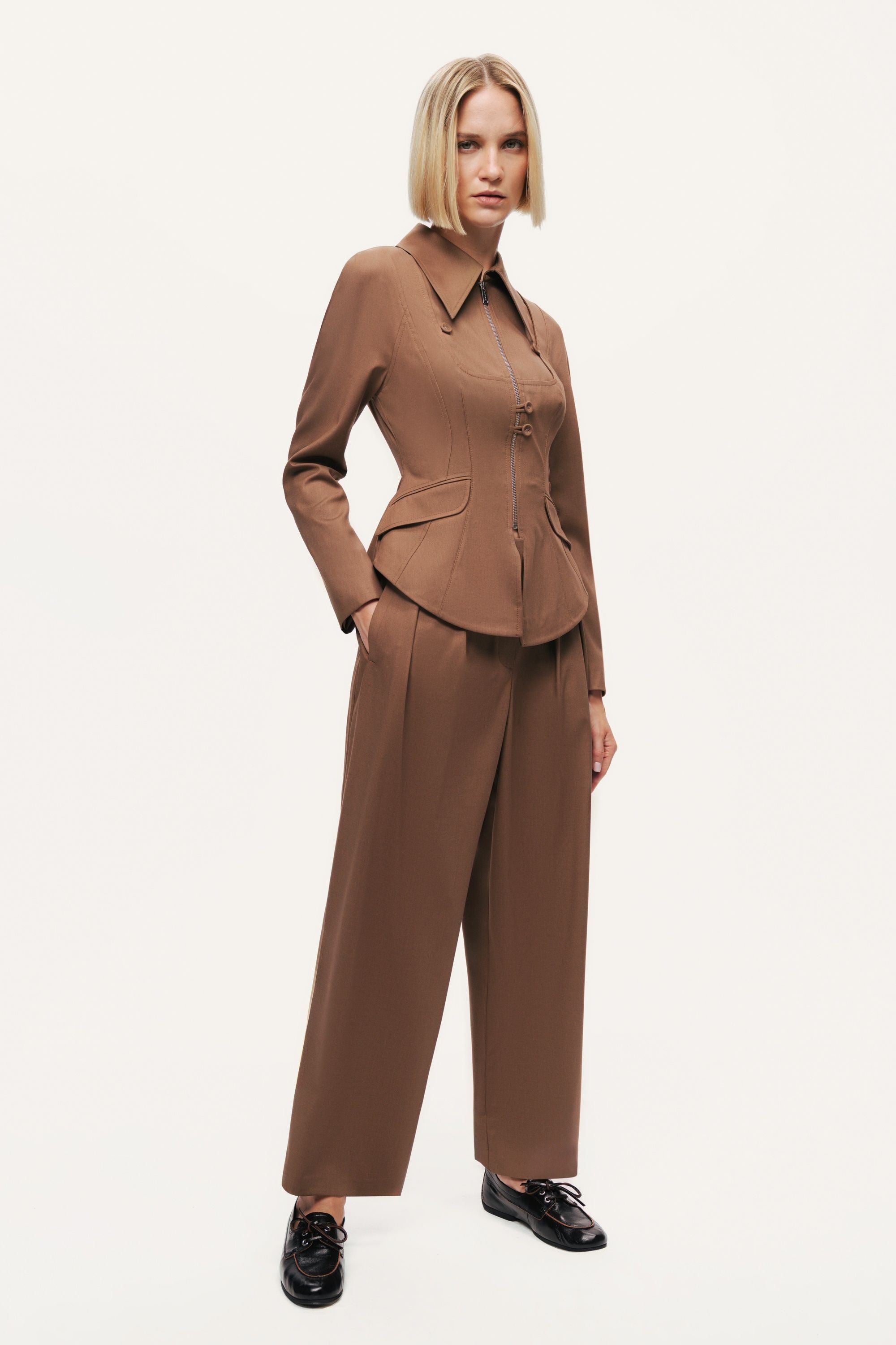 Zip-Front Tailored Jacket