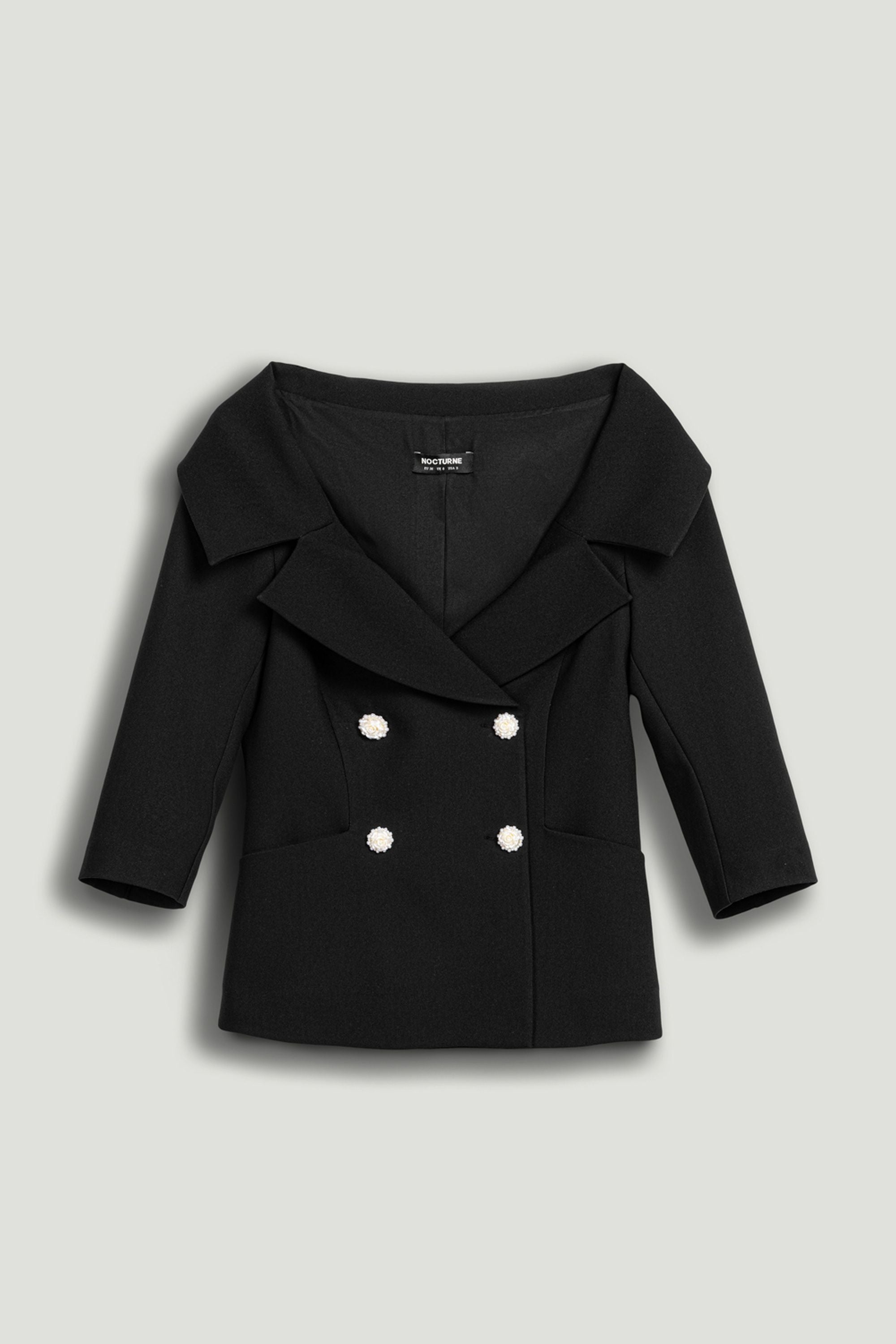 Double-Breasted Structured Jacket