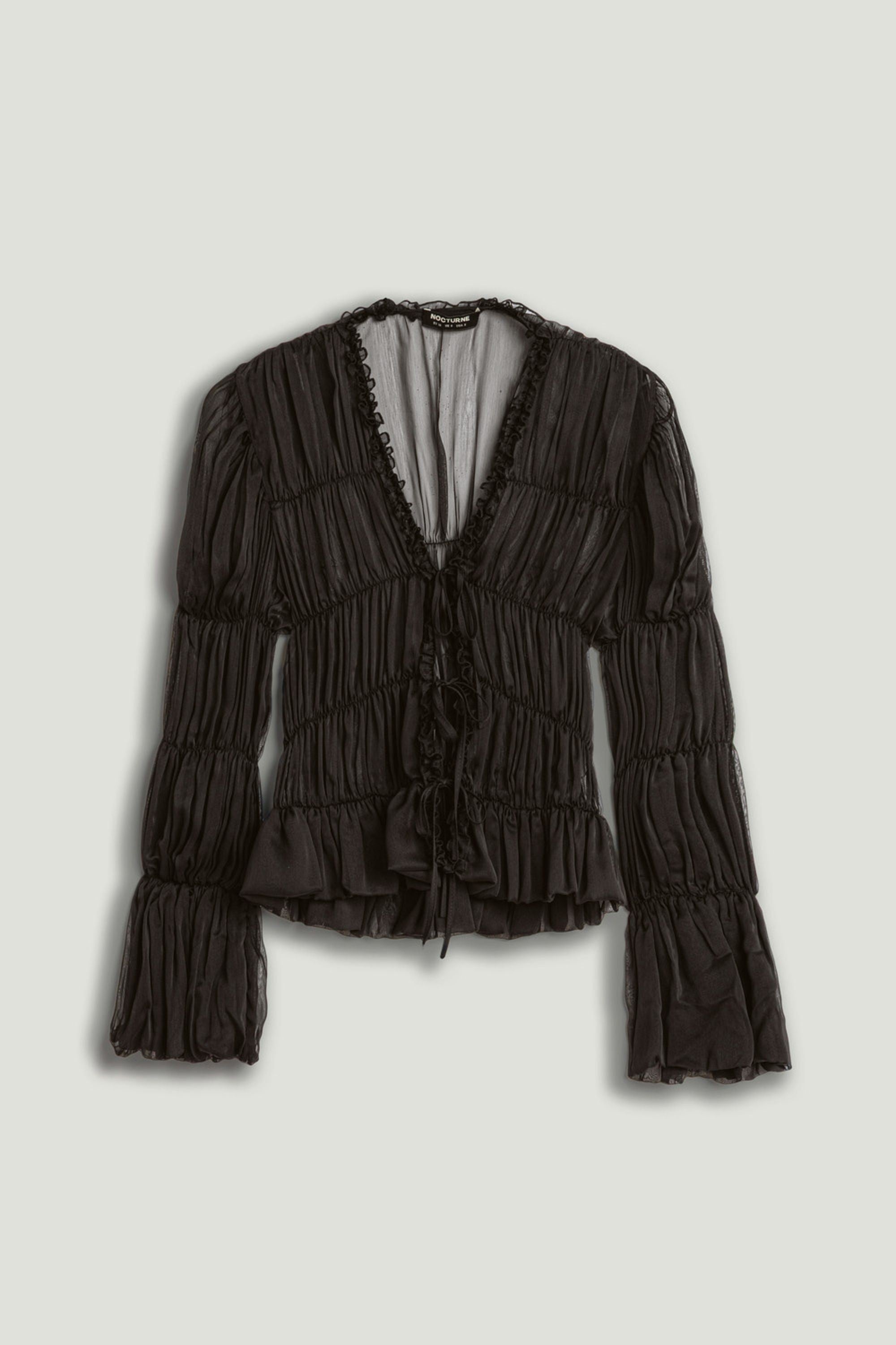 Ruched Sheer Blouse