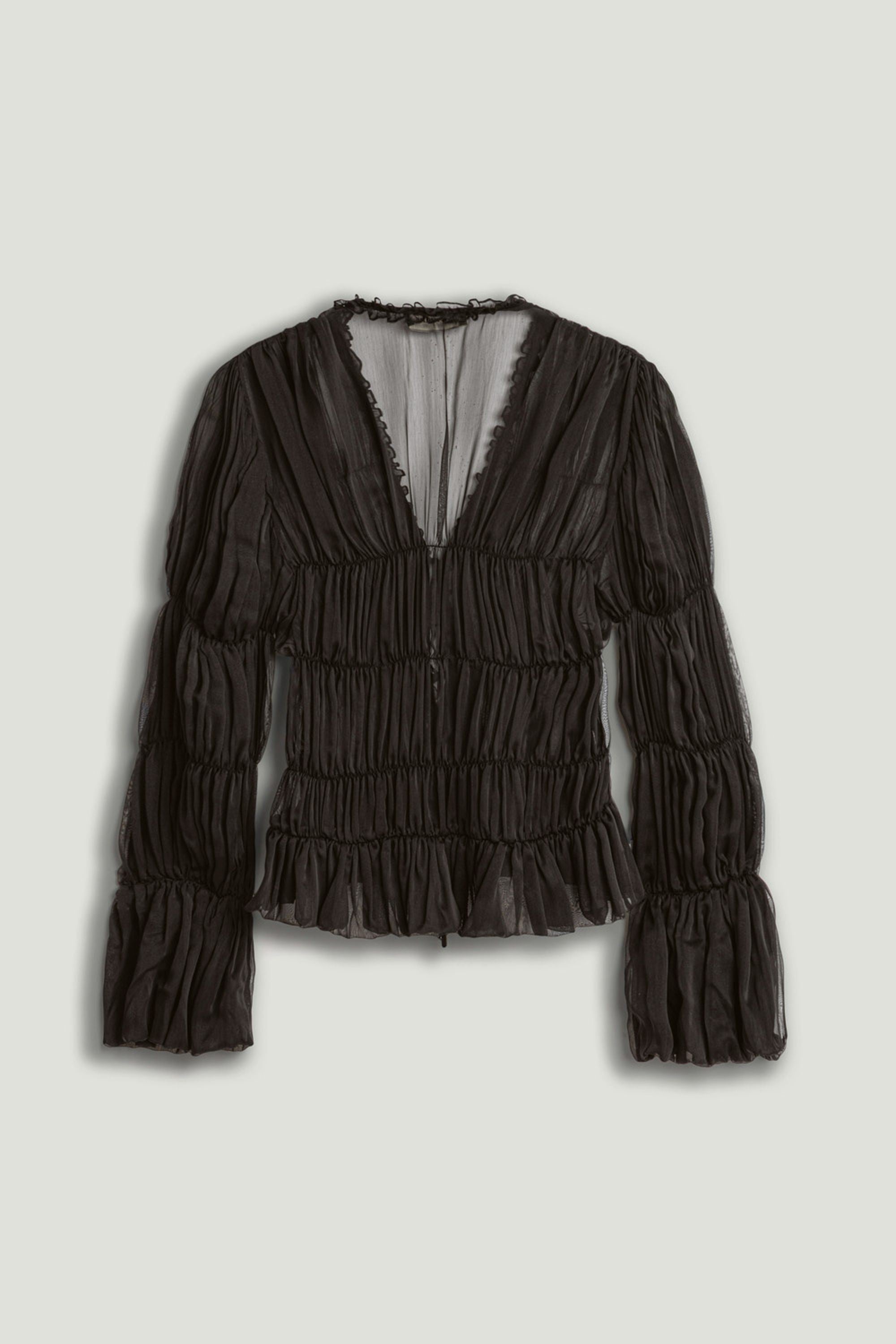Ruched Sheer Blouse