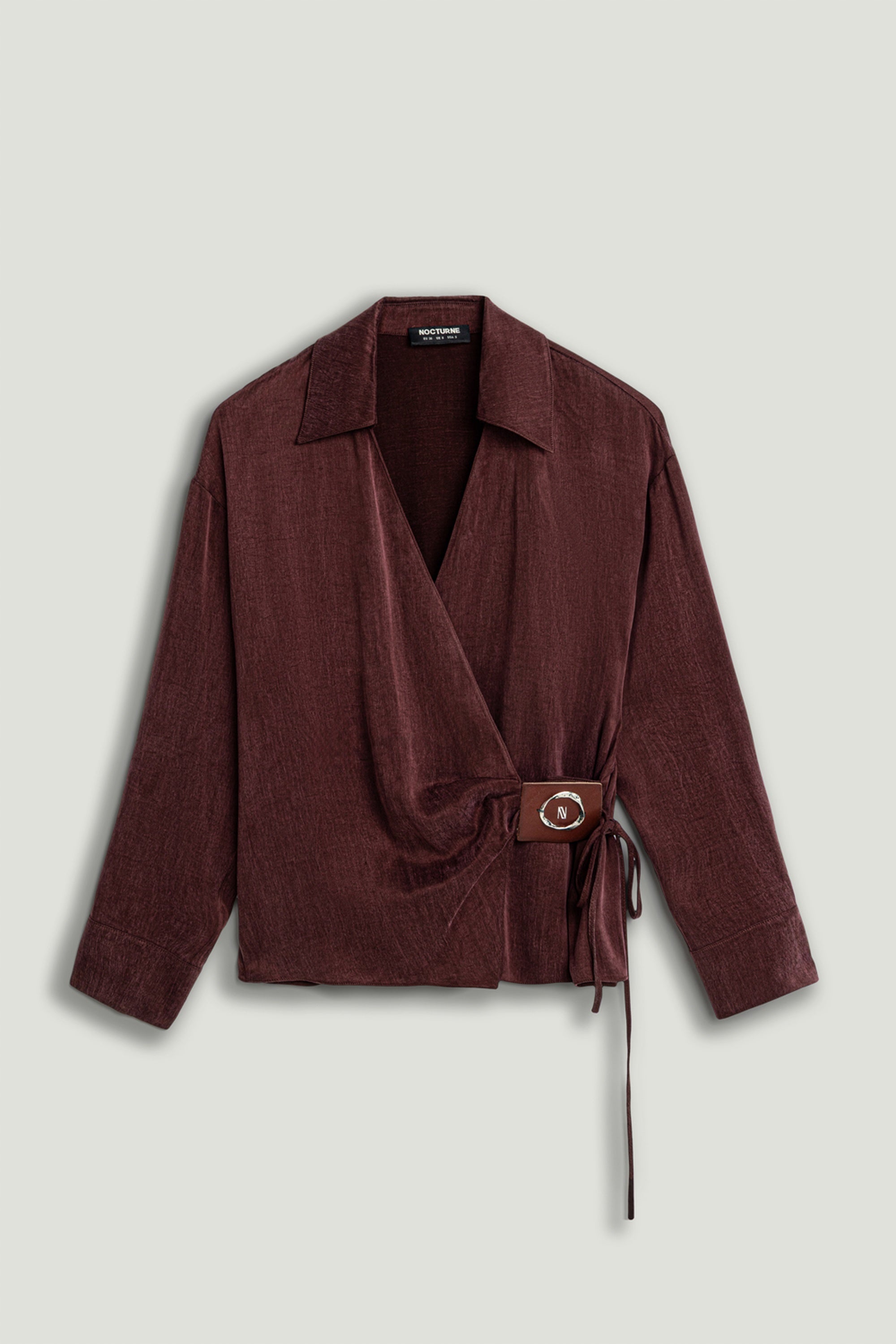 Logo Buckle Wrap Blouse