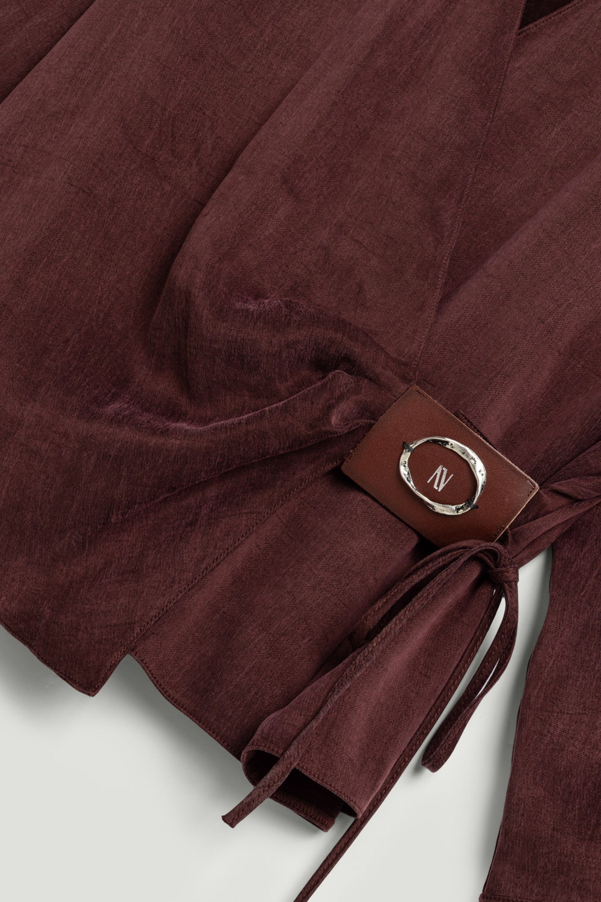 Logo Buckle Wrap Blouse