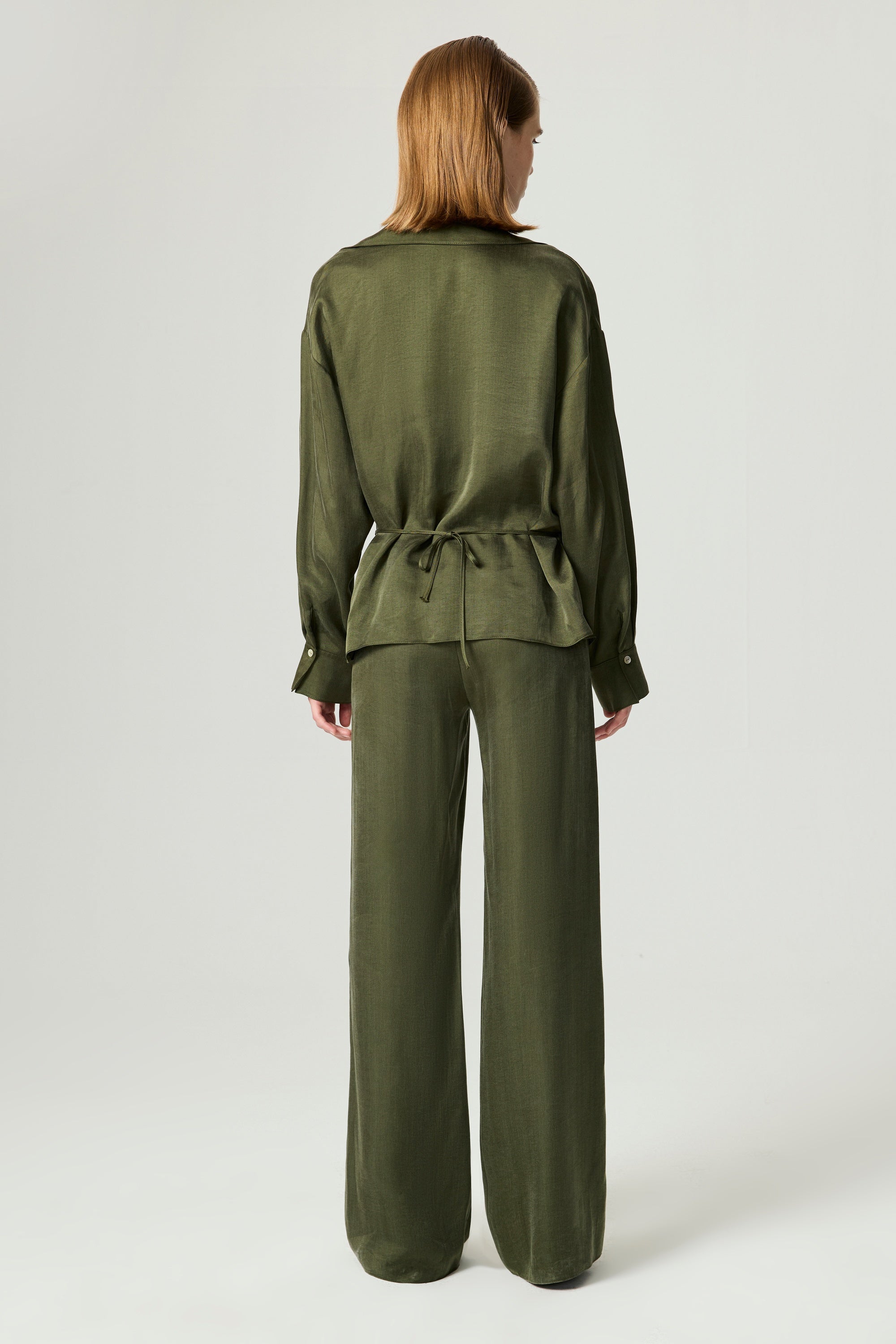 Fluid Tailored Wide-Leg Pants