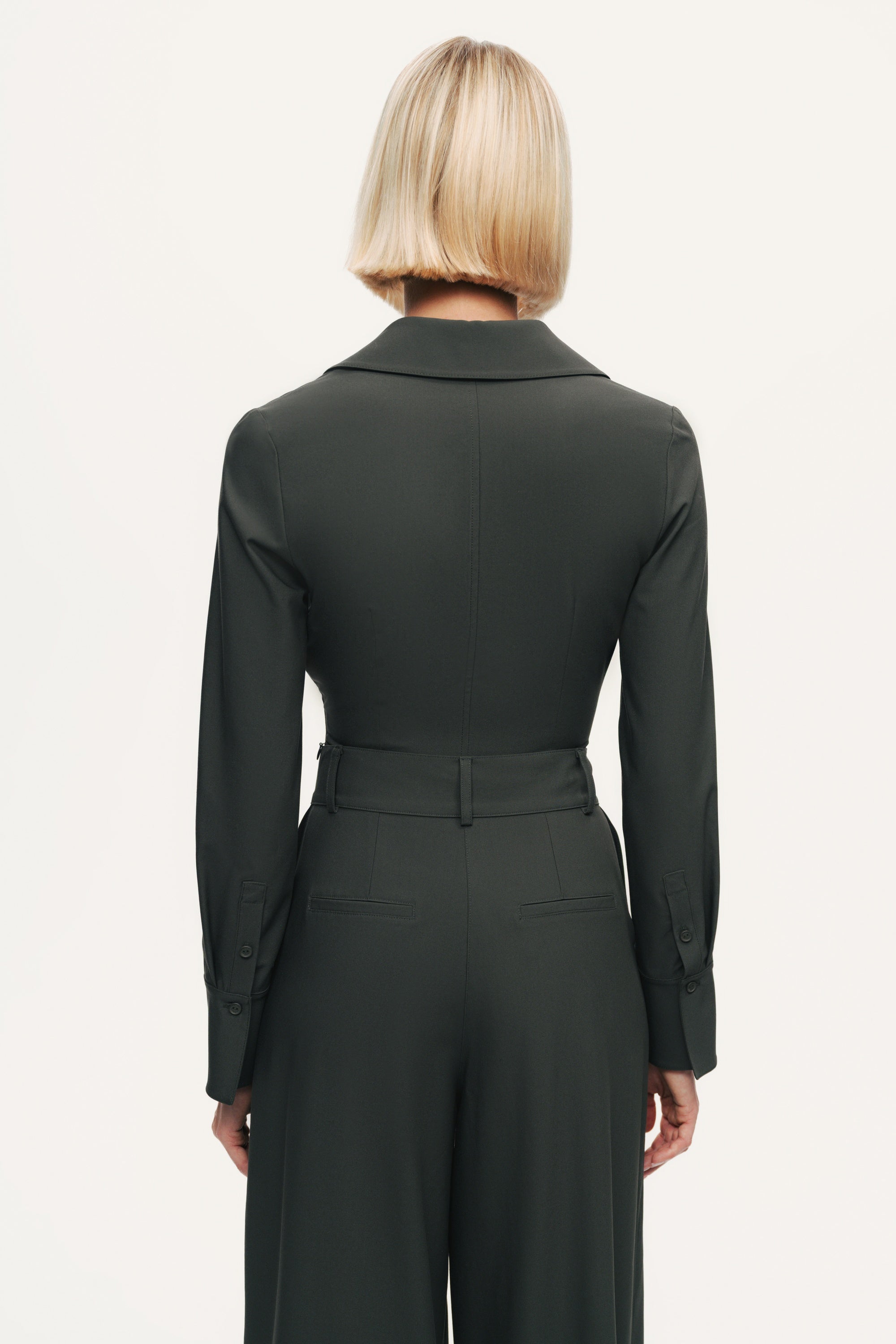 Sculpted Deep-V Corset Blouse