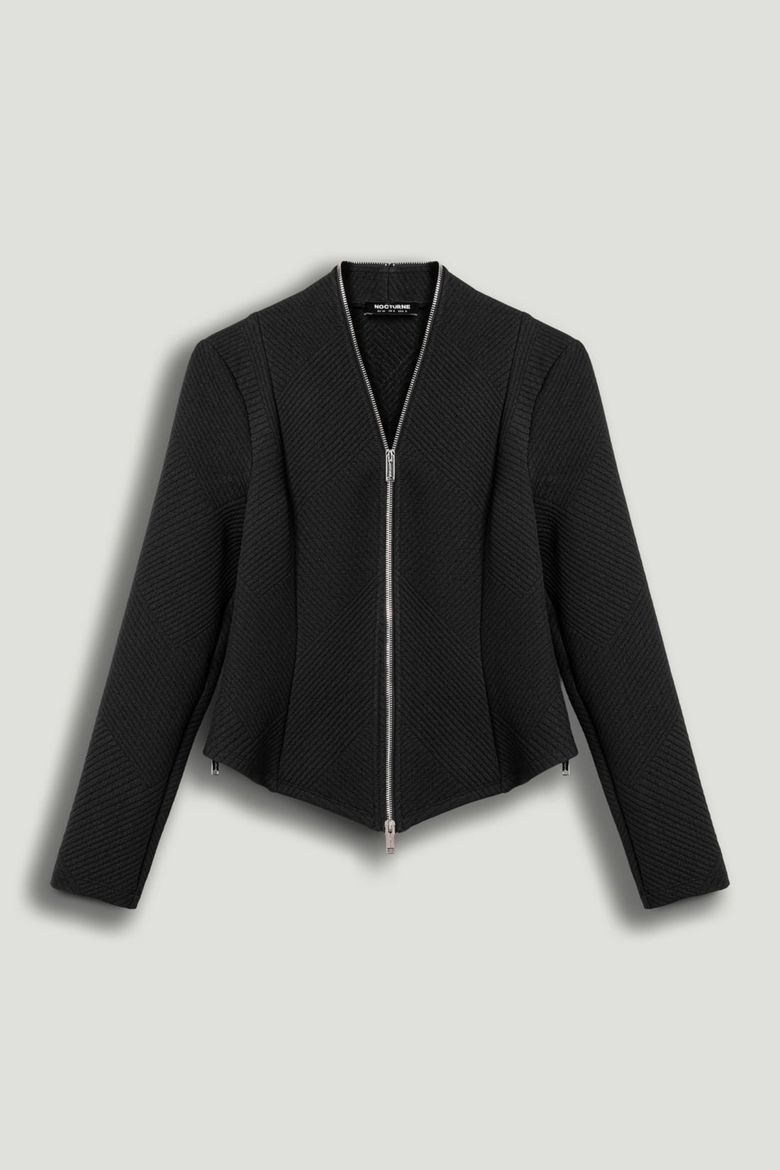 Black Zipper Detailed Blouse