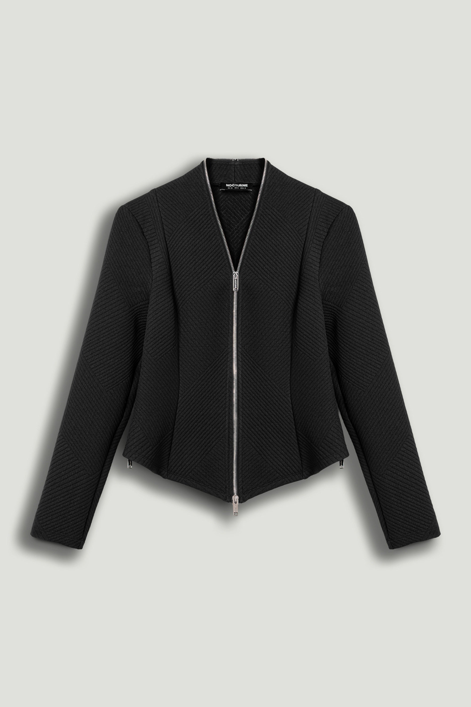 Black Zipper Detailed Blouse