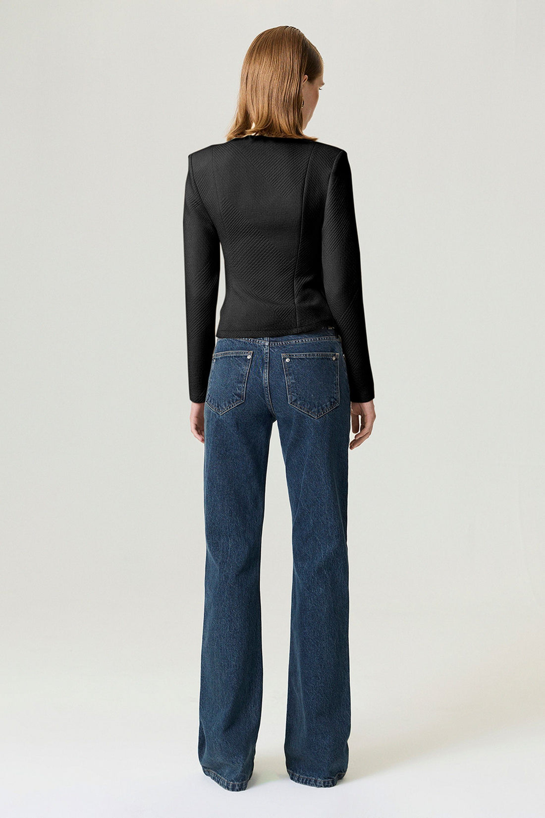 Black Zipper Detailed Blouse