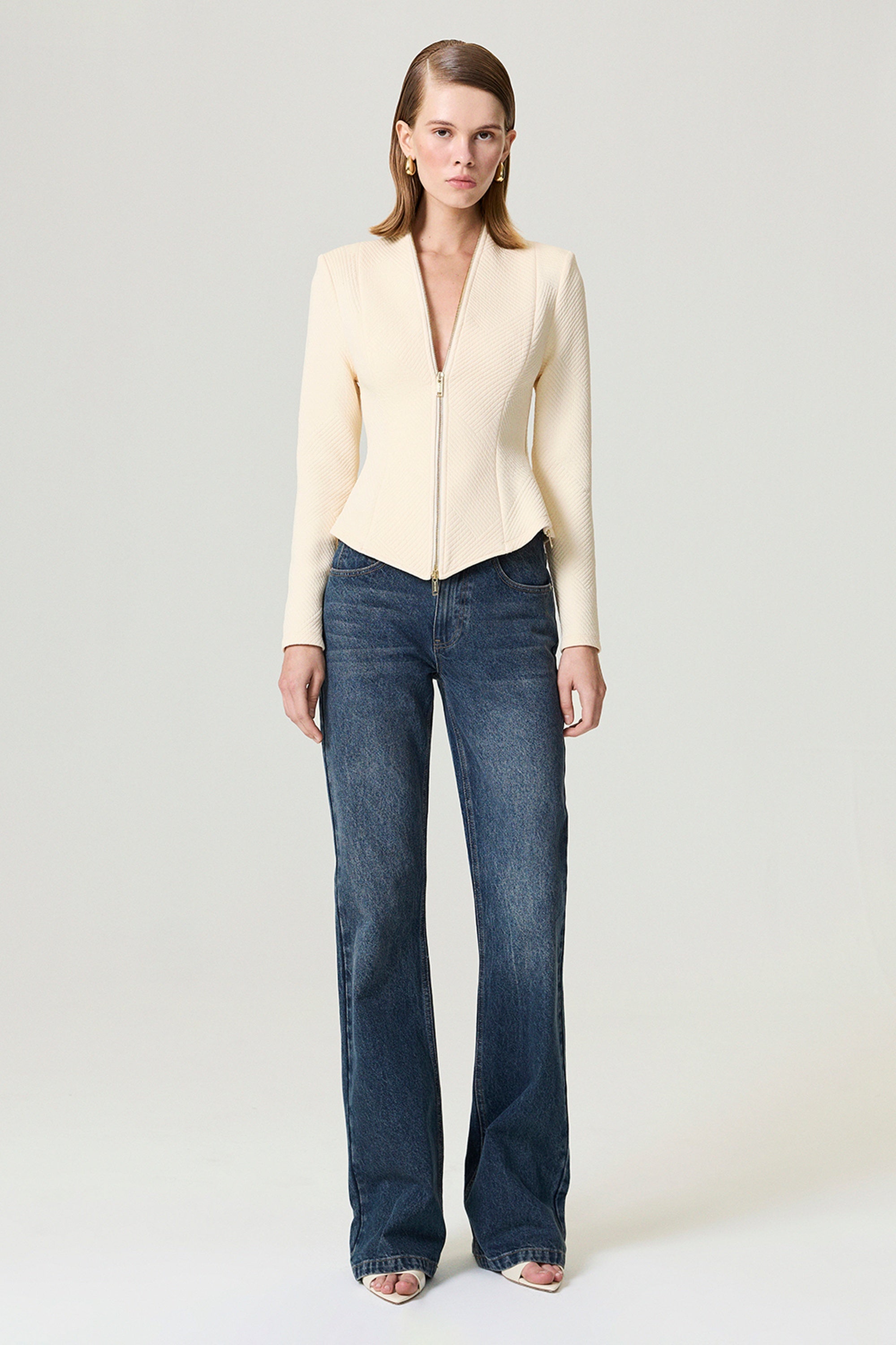 Zipper Detailed Blouse