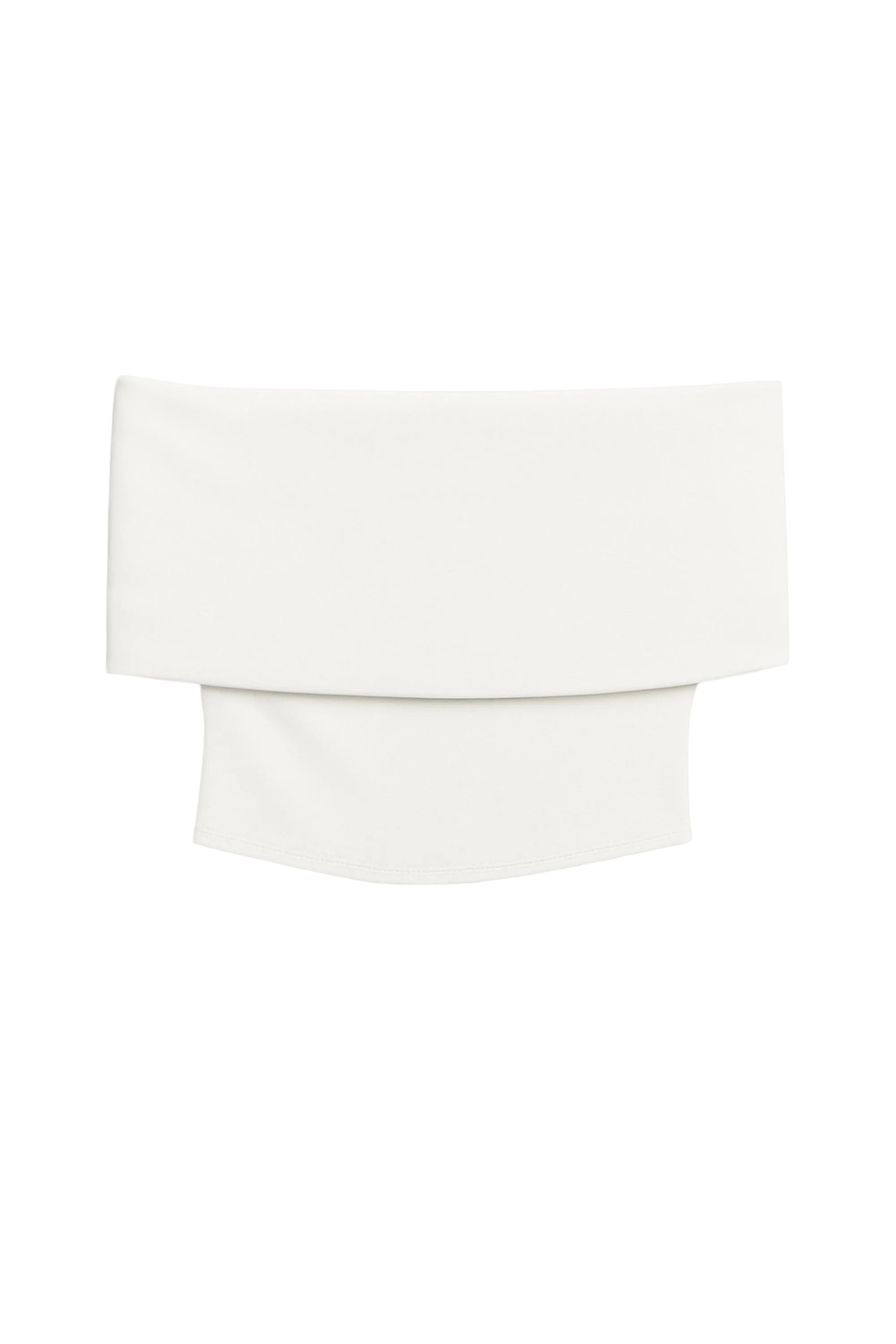 Foldover Zip-Front Bandeau Top