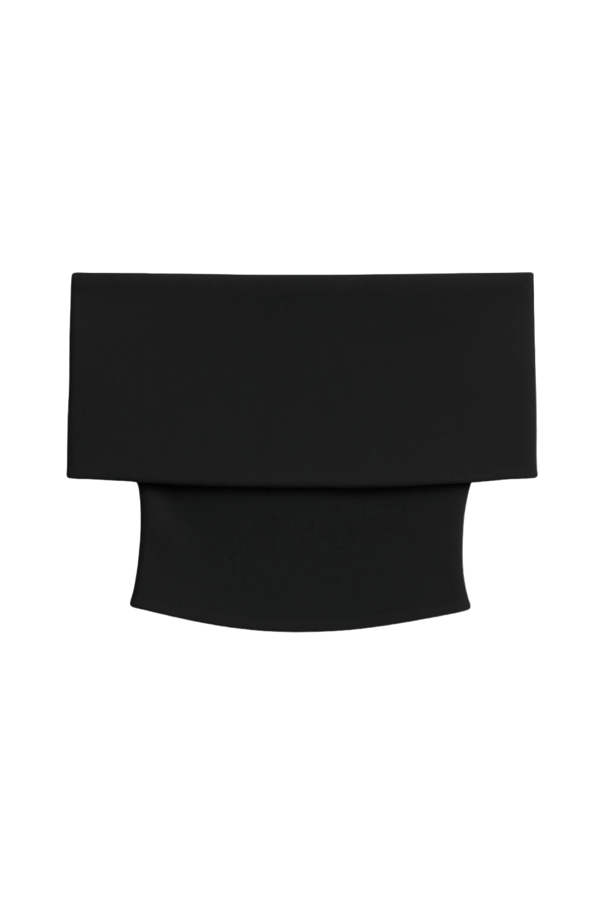 Foldover Zip-Front Bandeau Top