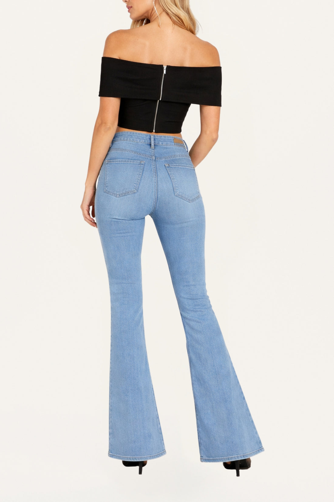 Foldover Zip-Front Bandeau Top