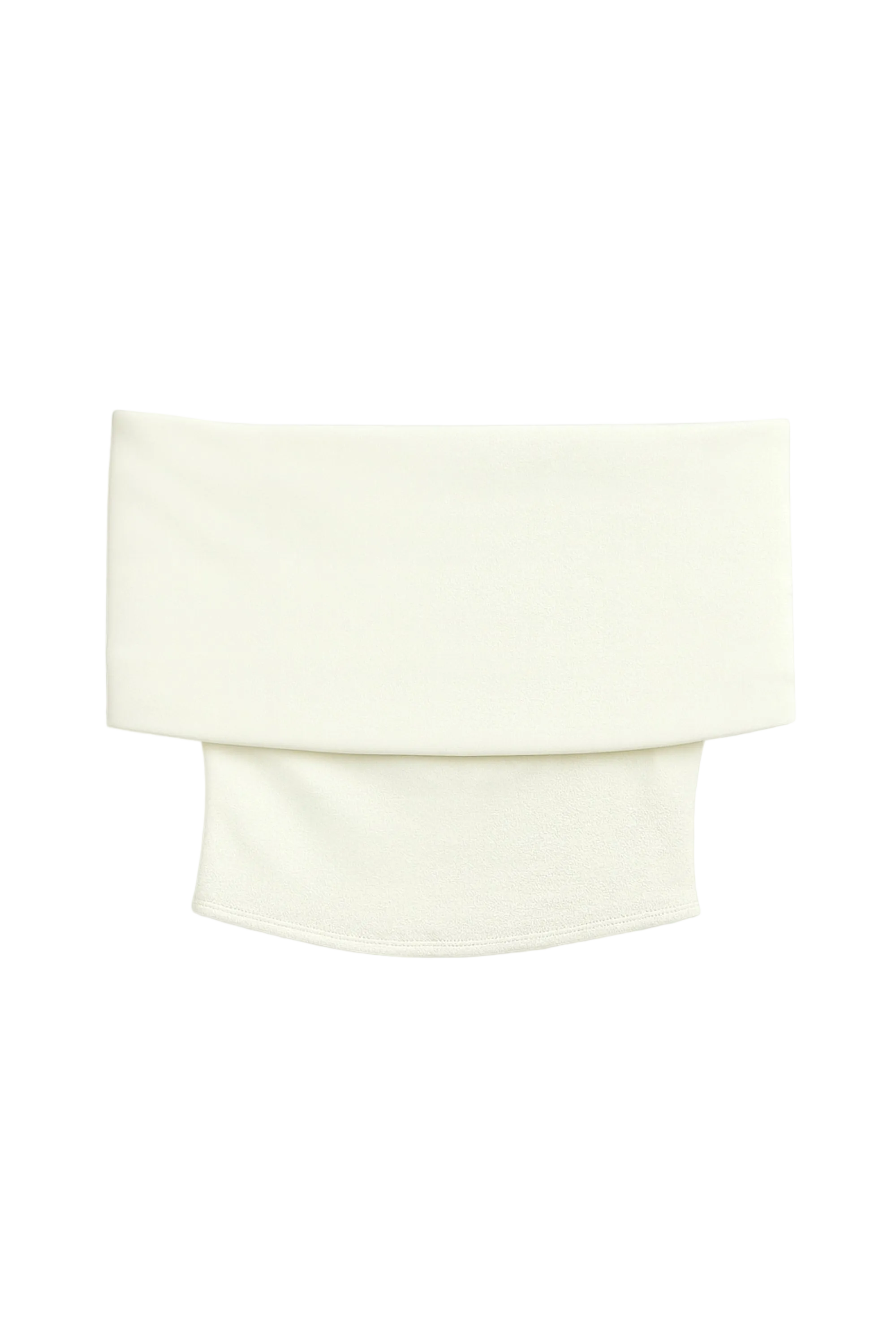 Foldover Zip-Front Bandeau Top