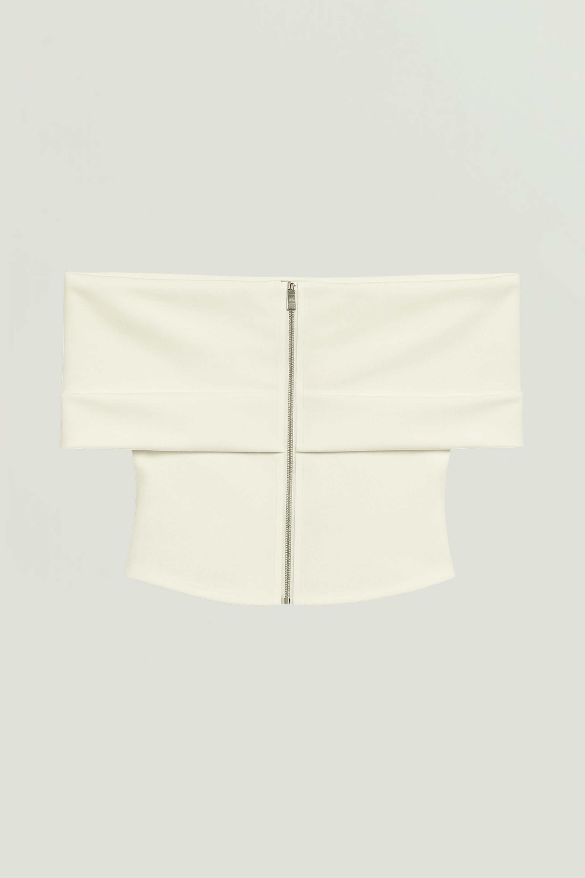 Foldover Zip-Front Bandeau Top