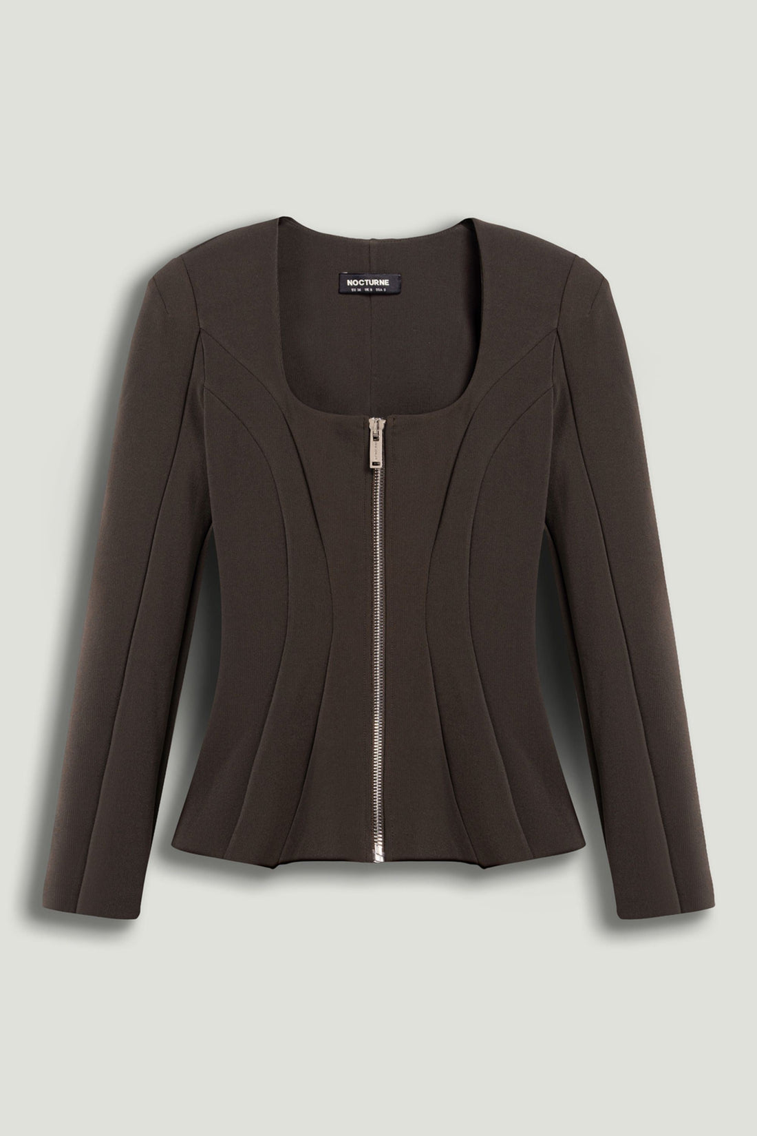 Zip-Front Structured Top