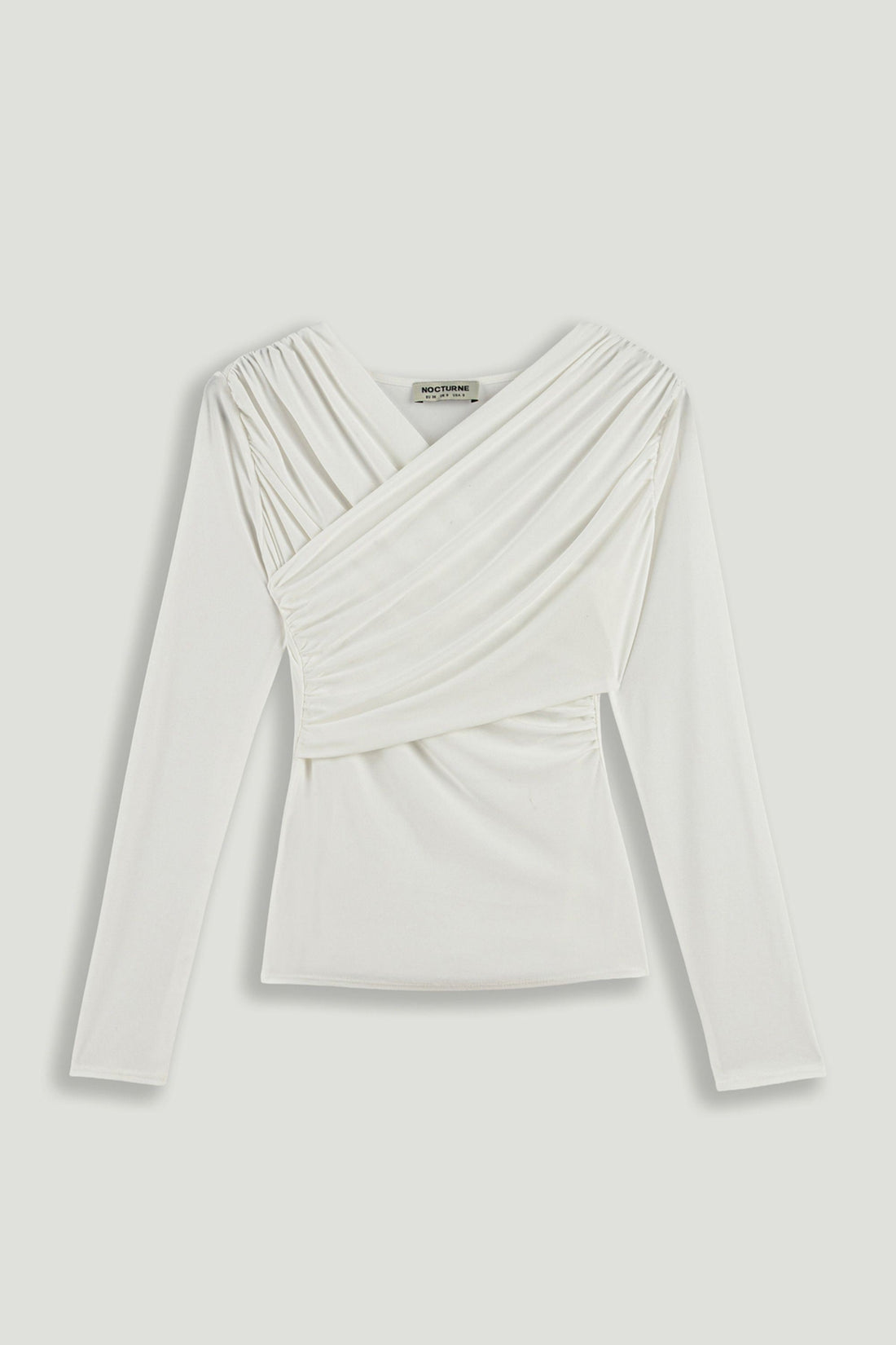 Draped Detail Long Sleeve Top