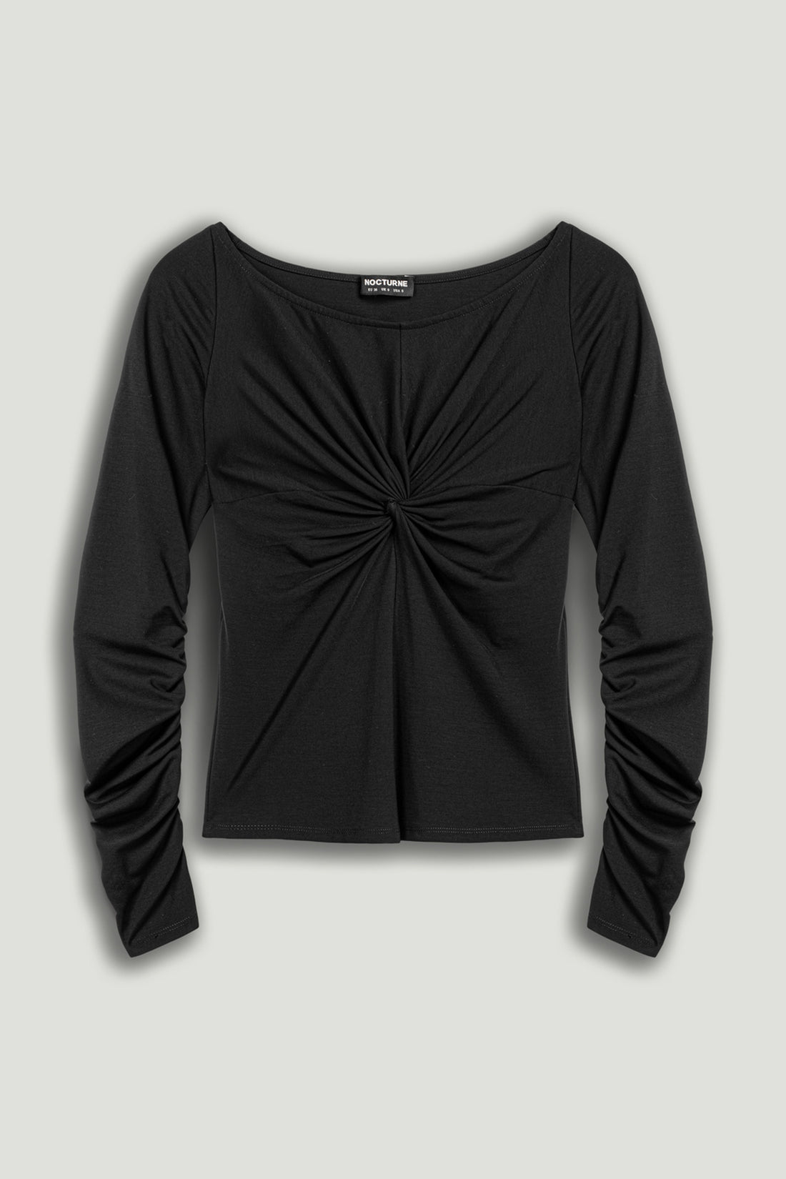 Ruched Front Fitted Long Sleeve Top