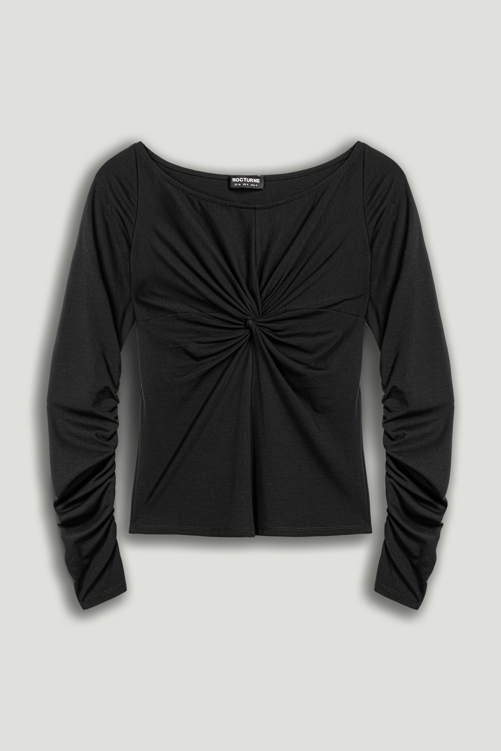 Ruched Front Fitted Long Sleeve Top