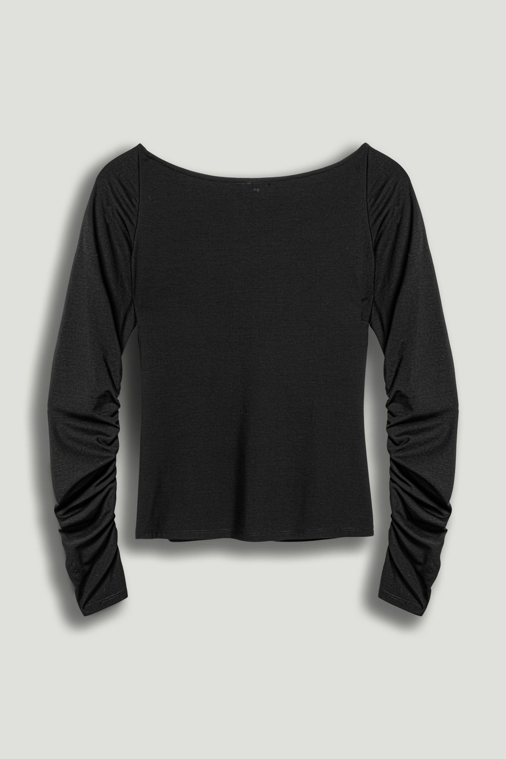 Ruched Front Fitted Long Sleeve Top