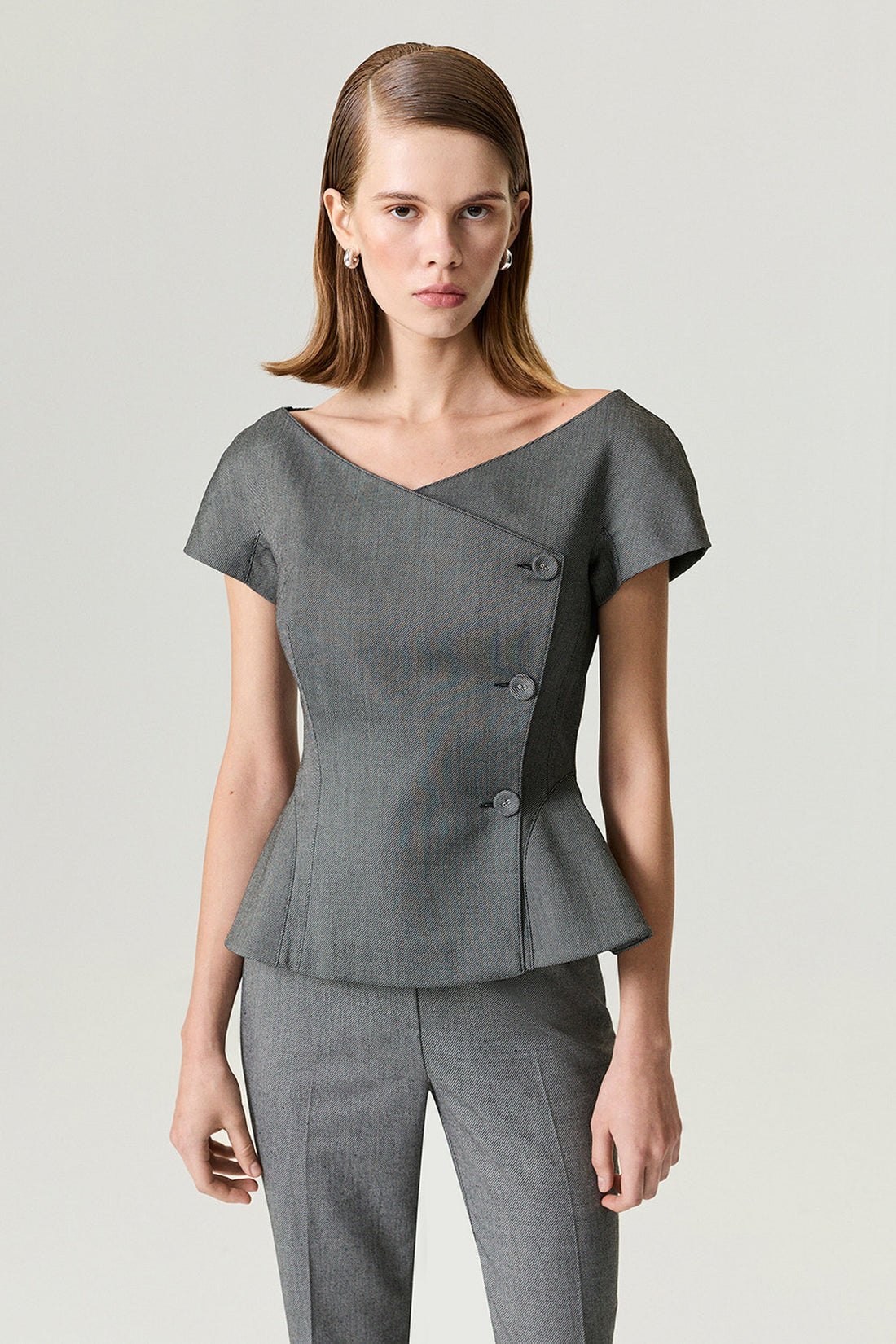 Double-Breasted V-Neck Tailored Vest