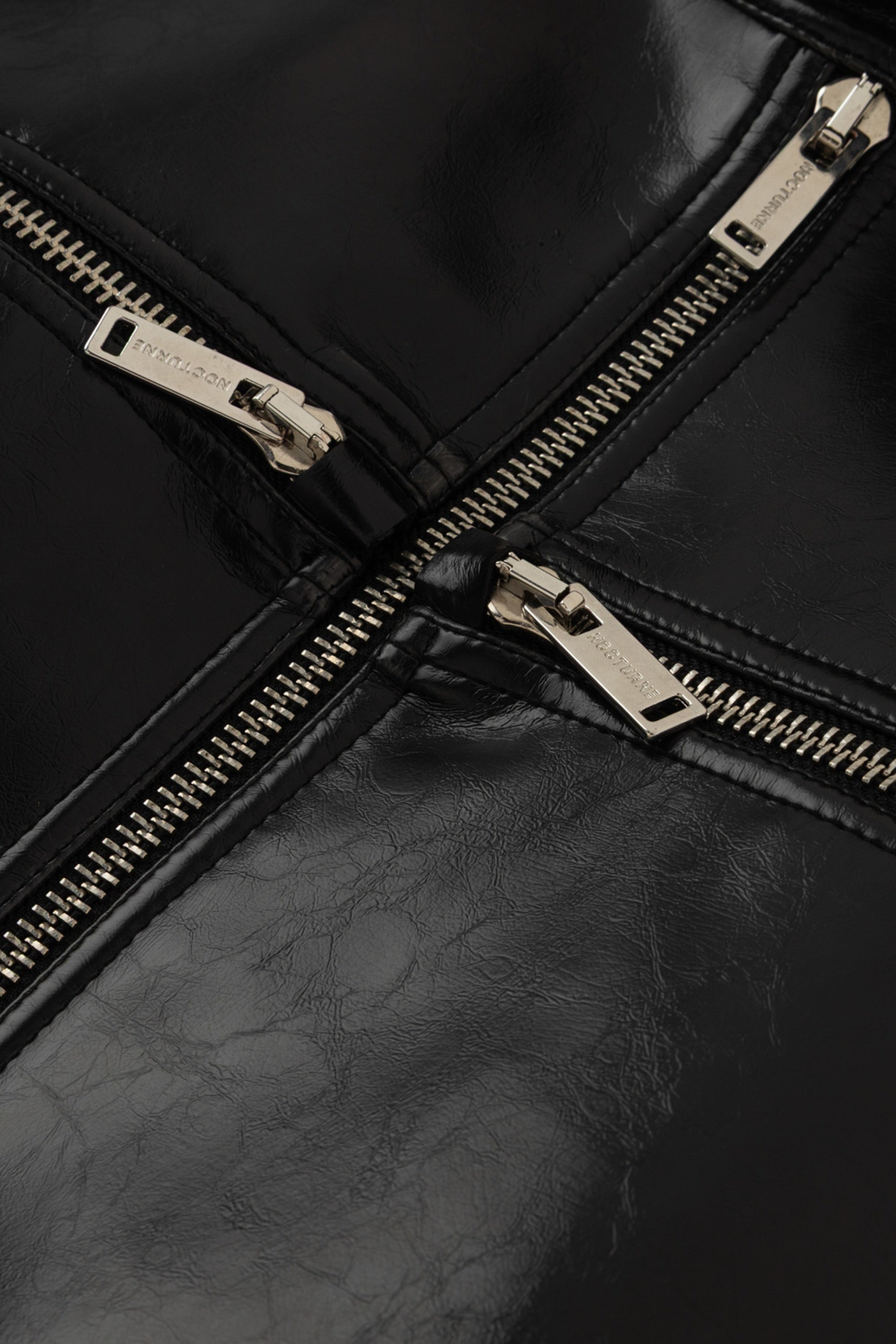 Cropped Faux Leather Biker Jacket