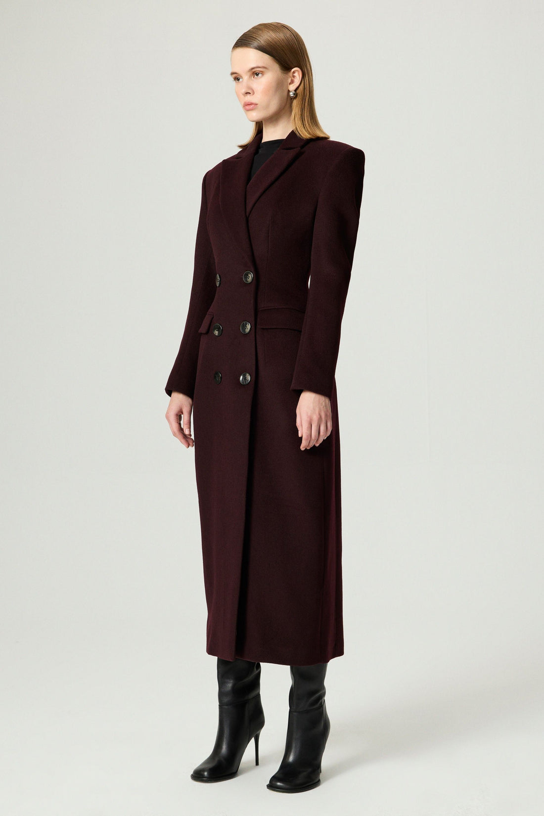 Tailored Double-Breasted Maxi Coat