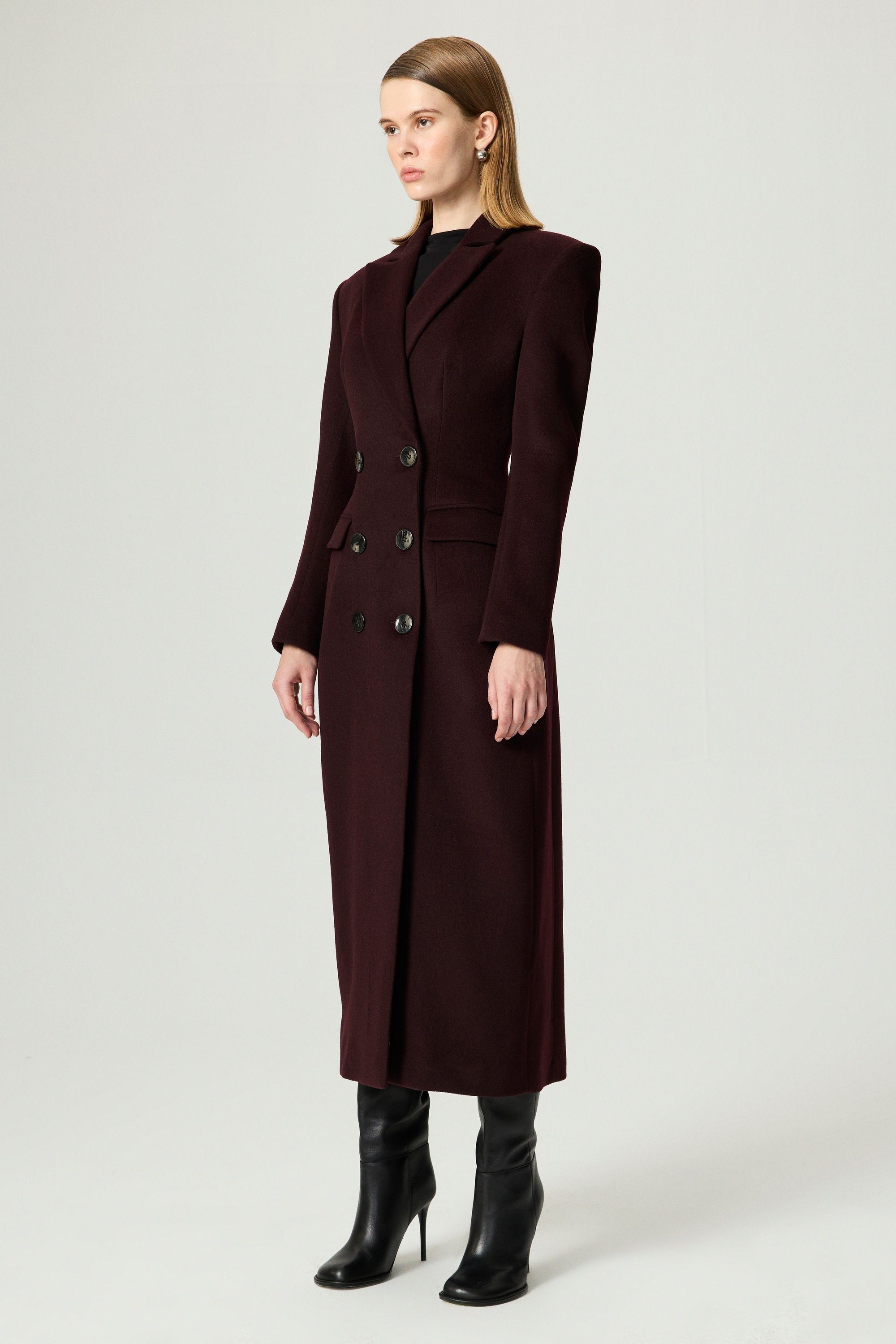 Tailored Double-Breasted Maxi Coat