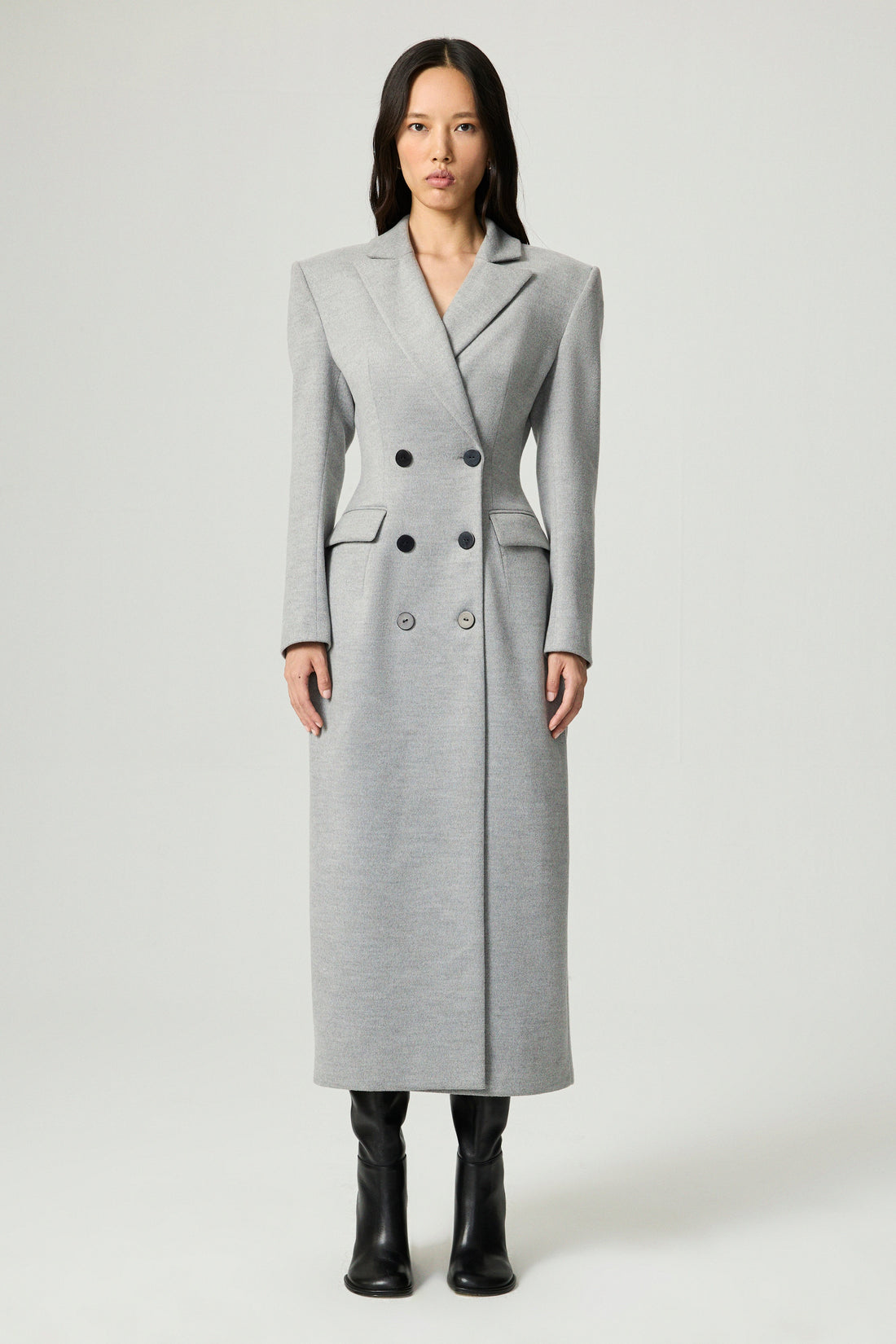 Structured Double-Breasted Maxi Coat