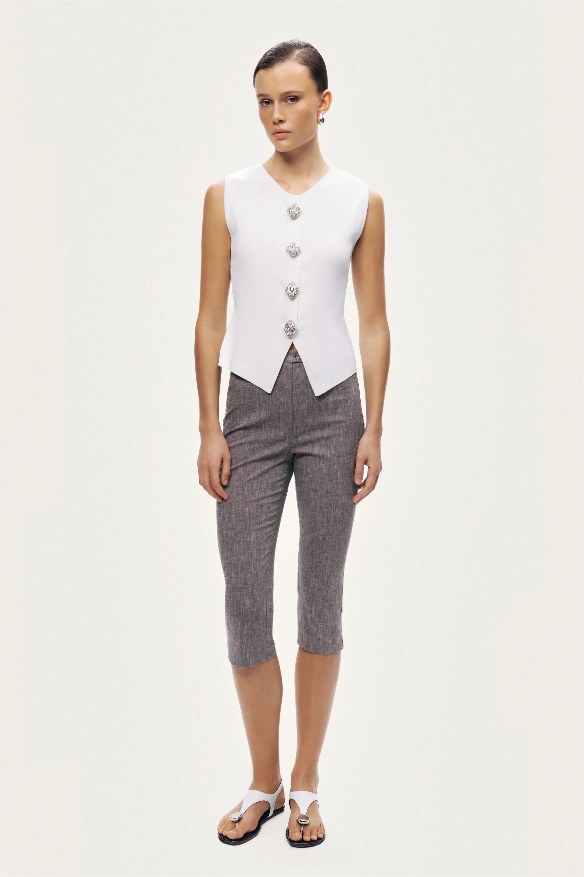 Embellished Sleeveless Knit Top