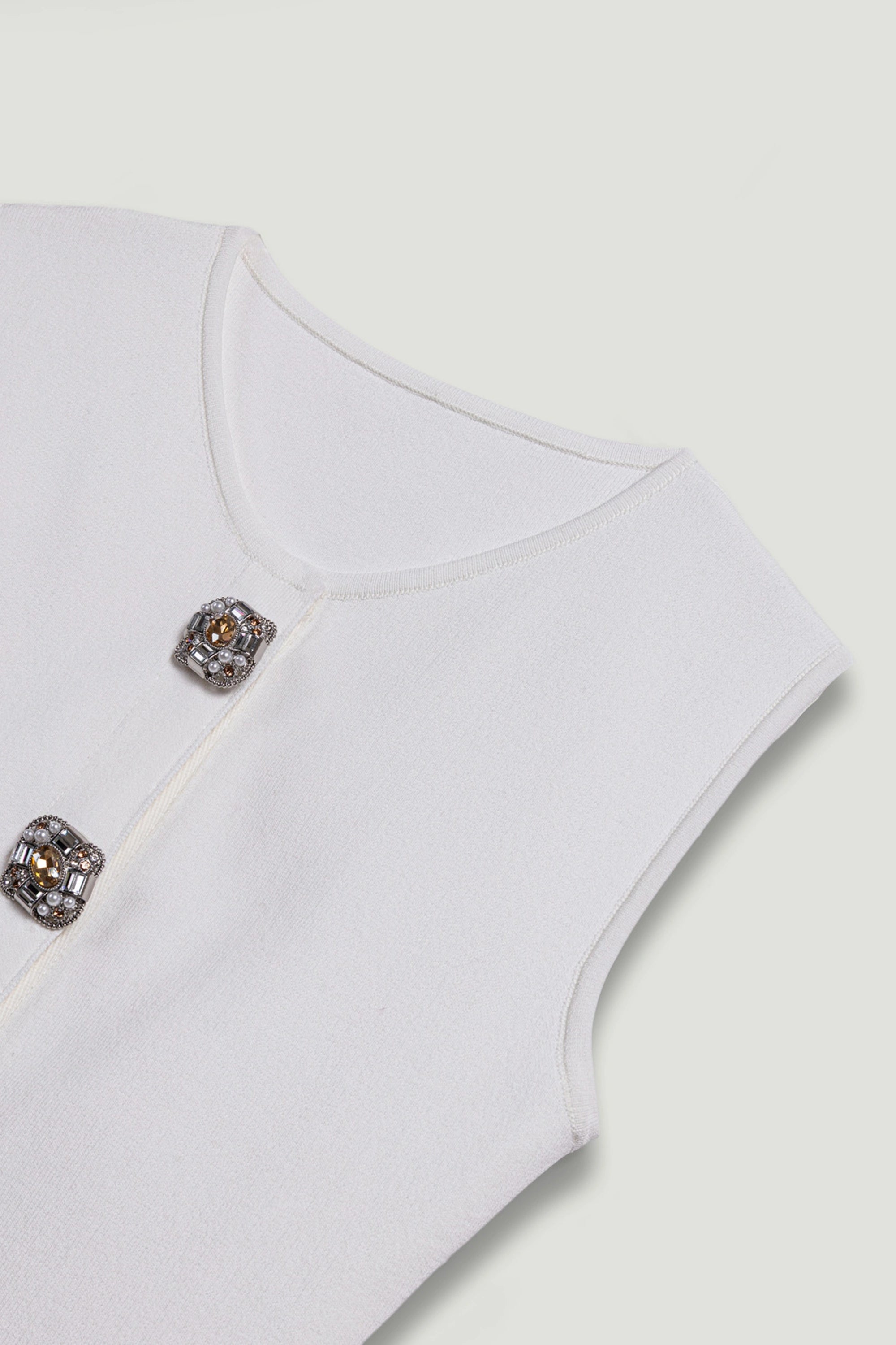 Embellished Sleeveless Knit Top