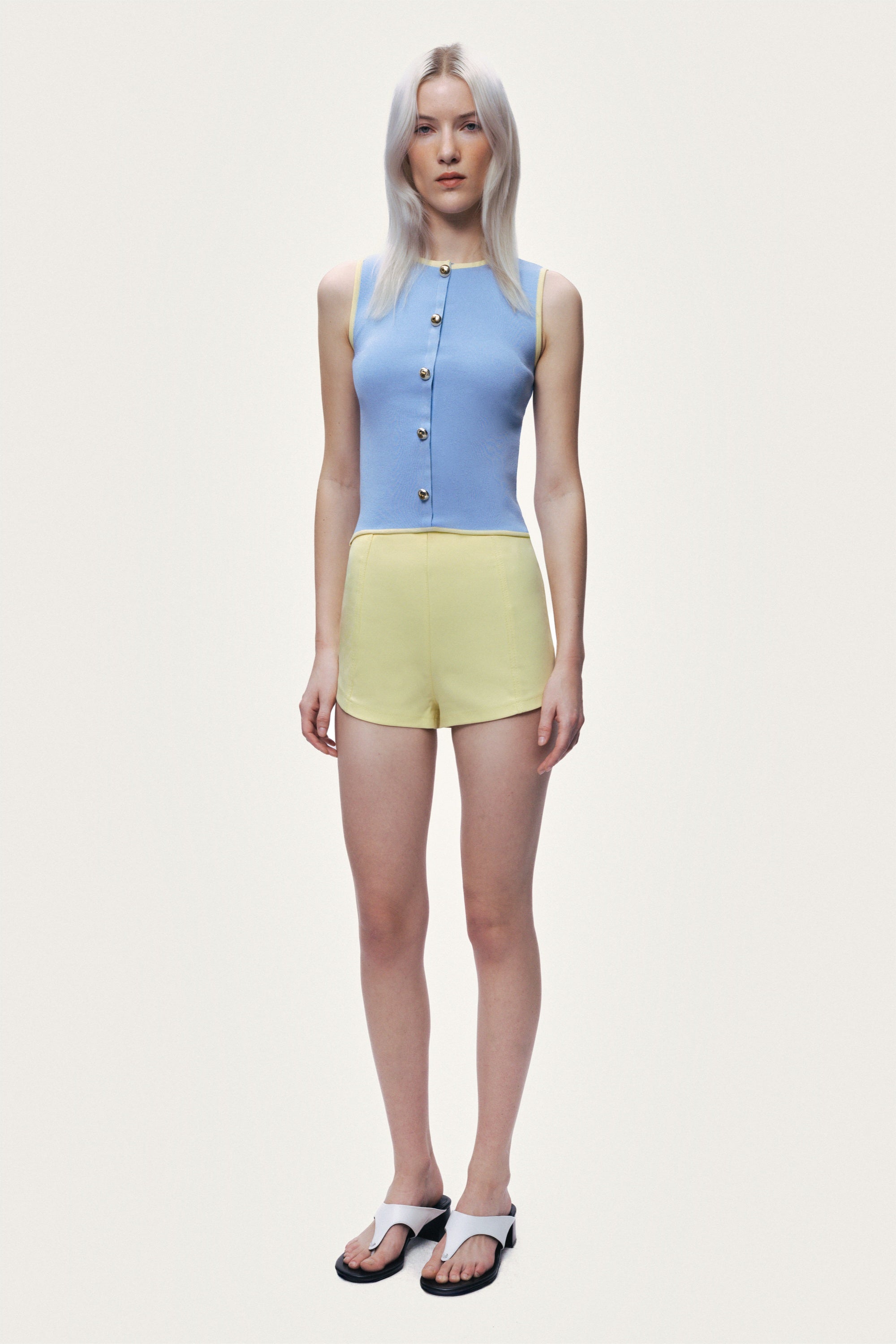 Button-Embellished Knit Top